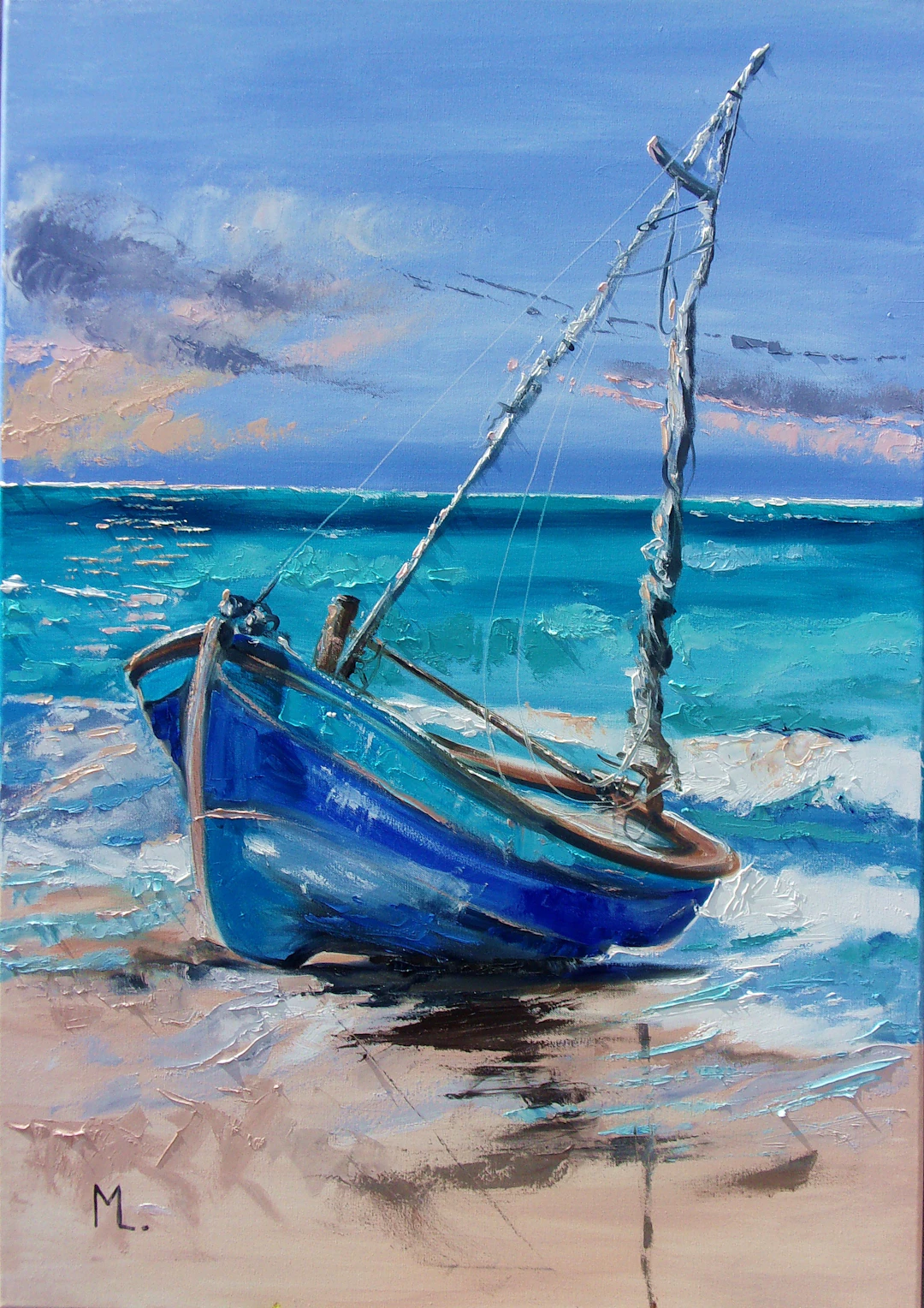 "" BOAT SOMEWHERE ON A BLUE BEACH "" (2025) - Monika Luniak
