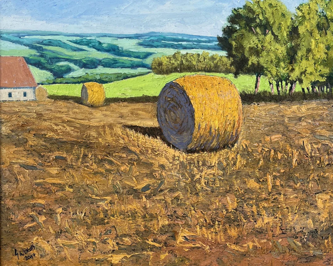 Straw bales on the Wiehengebirge - Gary Westall