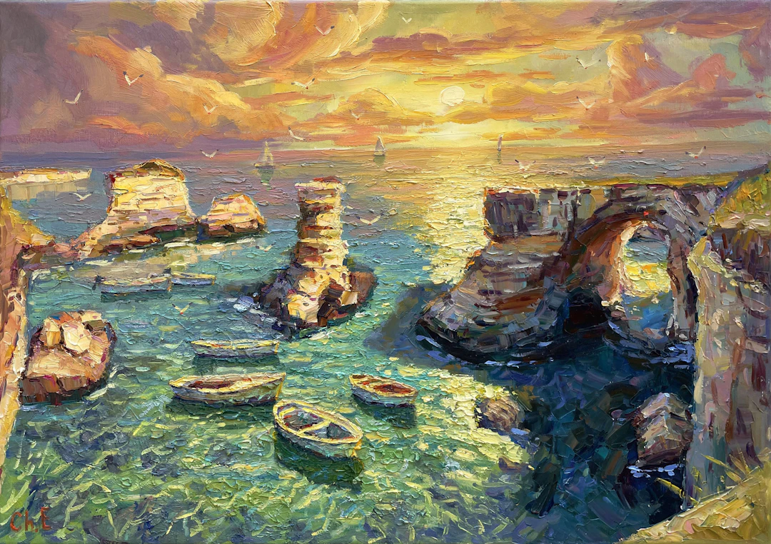 ""Dawn at the Shore"" - Evgeny Chernyakovsky