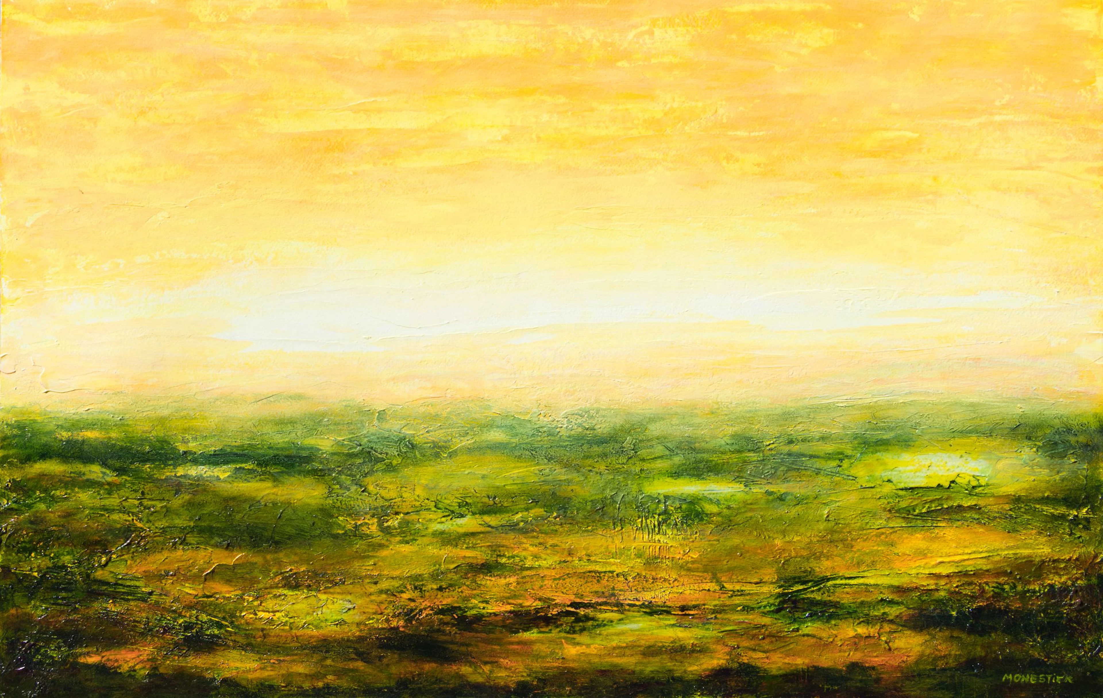 Landscape with yellow sky - Fabienne Monestier