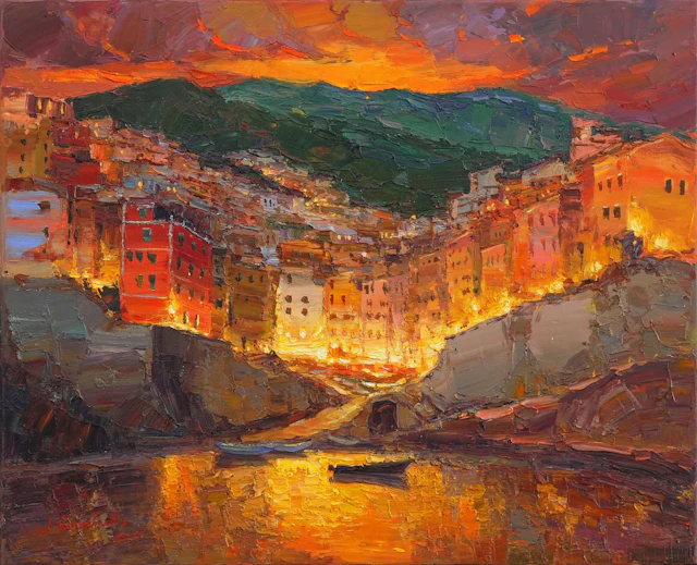 Evening Riomaggiore Italy - Alisa Onipchenko-Cherniakovska