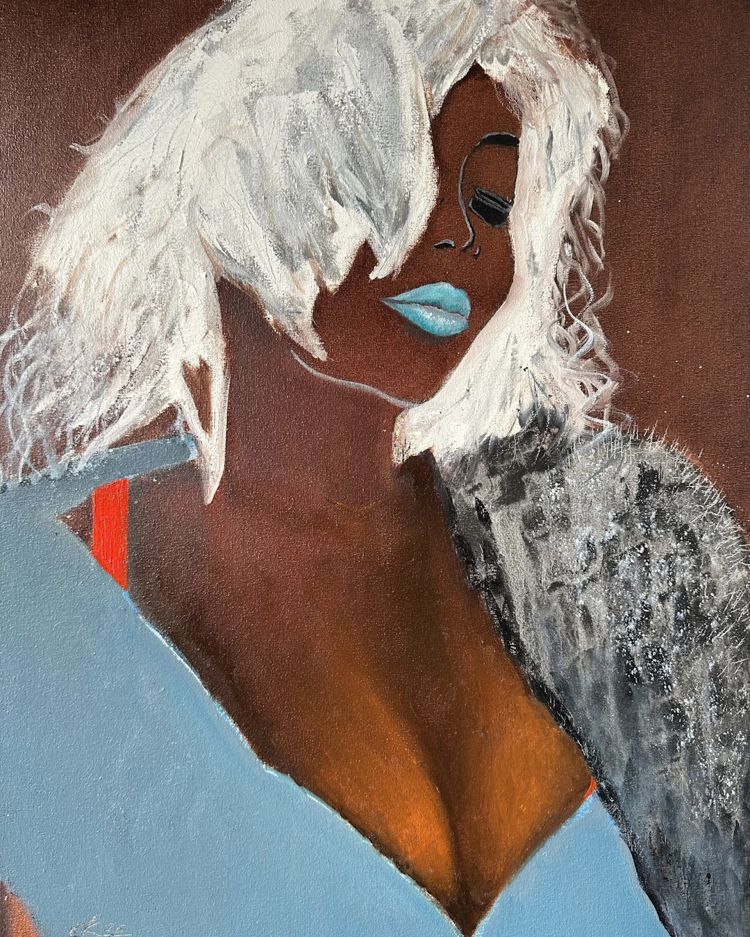Luxury Modern Female Portrait Oil Painting brown - Olga Kharyakova