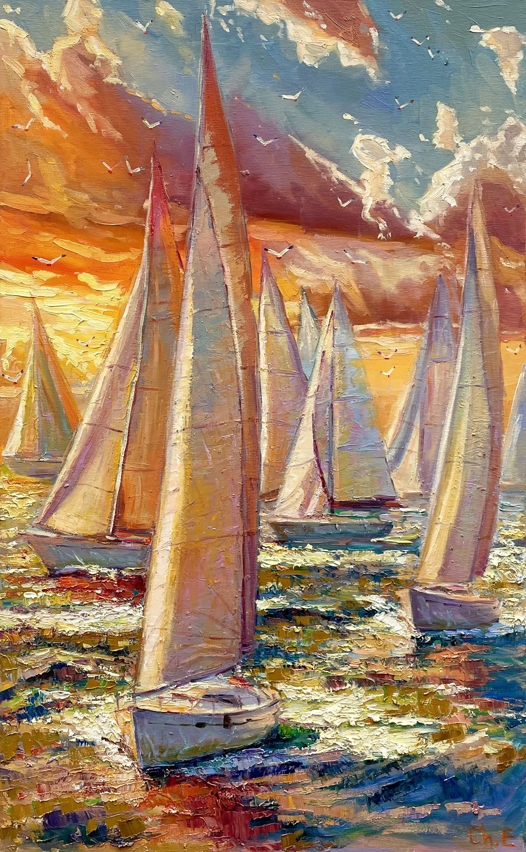Sailboats - Evgeny Chernyakovsky