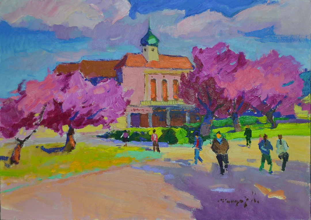 City in Cherry Blossoms - Alexander Shandor