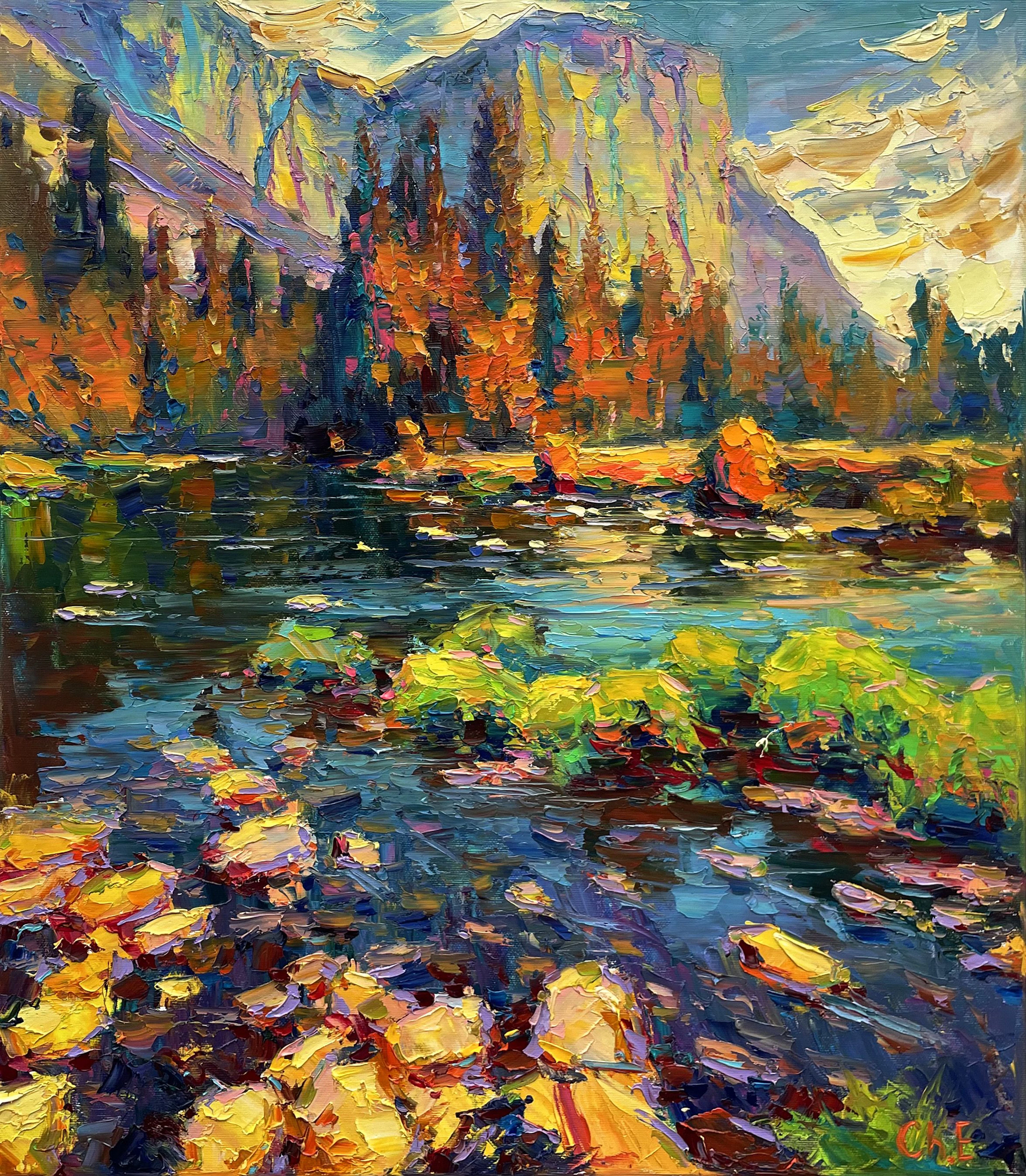 ""Mountain river"" - Evgeny Chernyakovsky