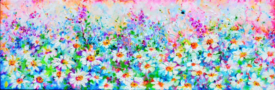 Woodland Glade with Daisies and Wildflowers - Soos Roxana Gabriela