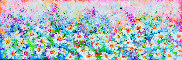 Woodland Glade with Daisies and Wildflowers - Soos Roxana Gabriela