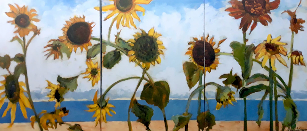 ""Sunflowers At The Beach"" - June Johnson