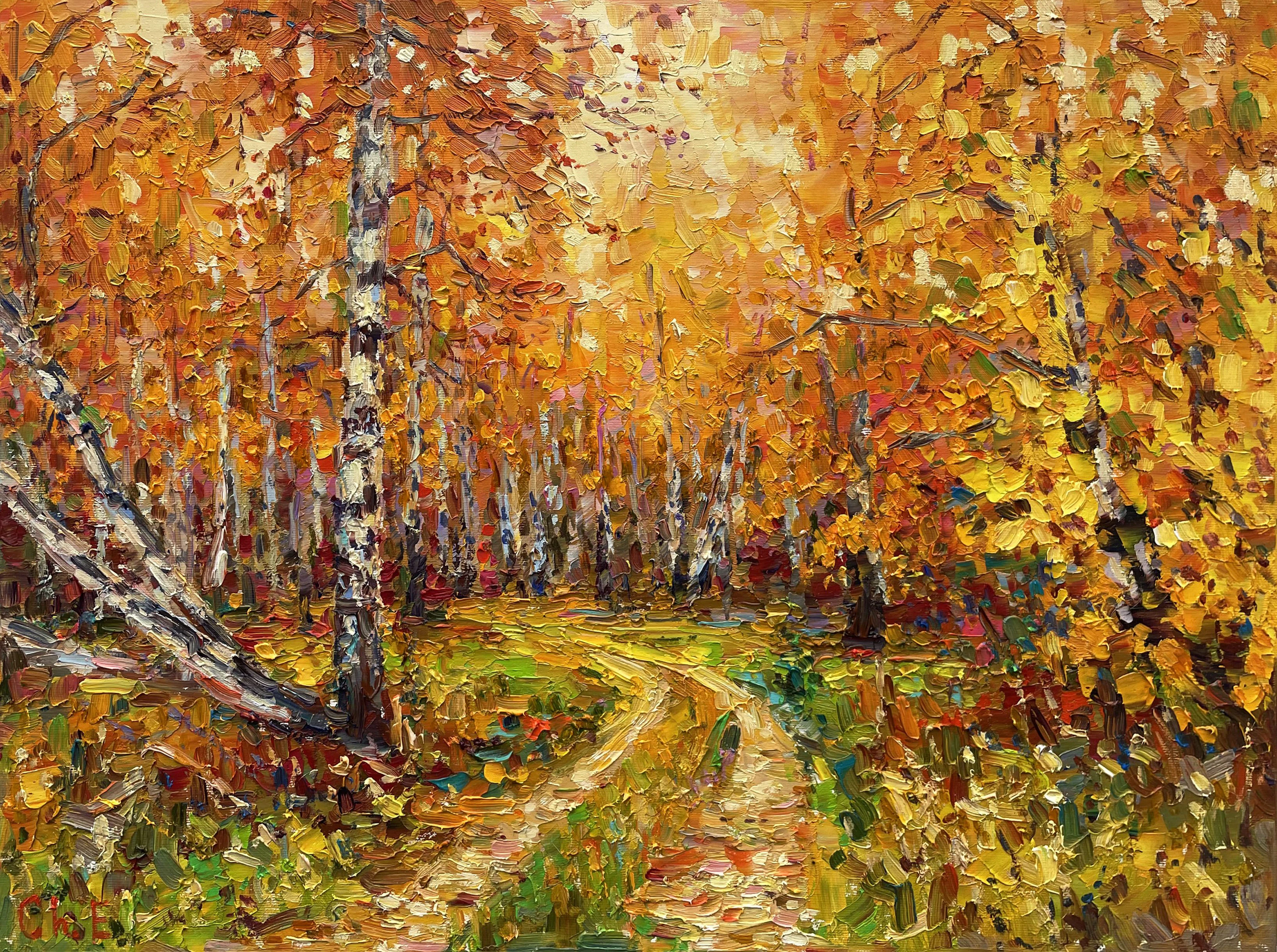 "" Birch forest "" - Evgeny Chernyakovsky