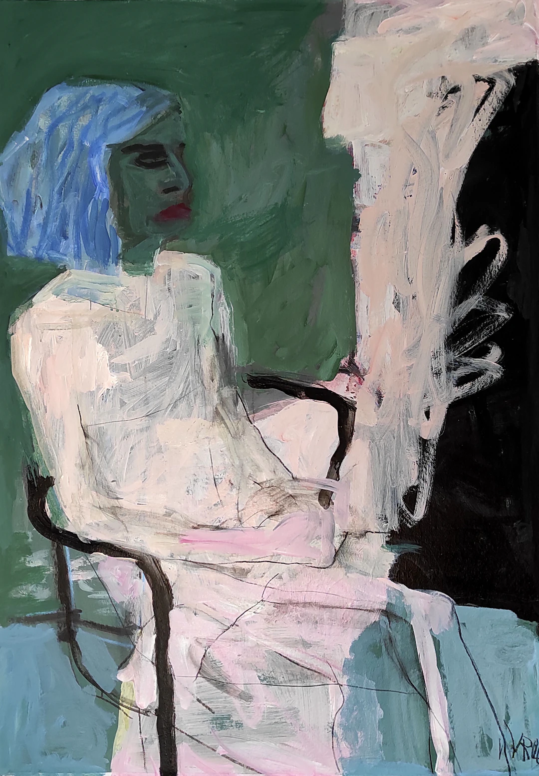 Woman with blue hair - Barbara Kroll