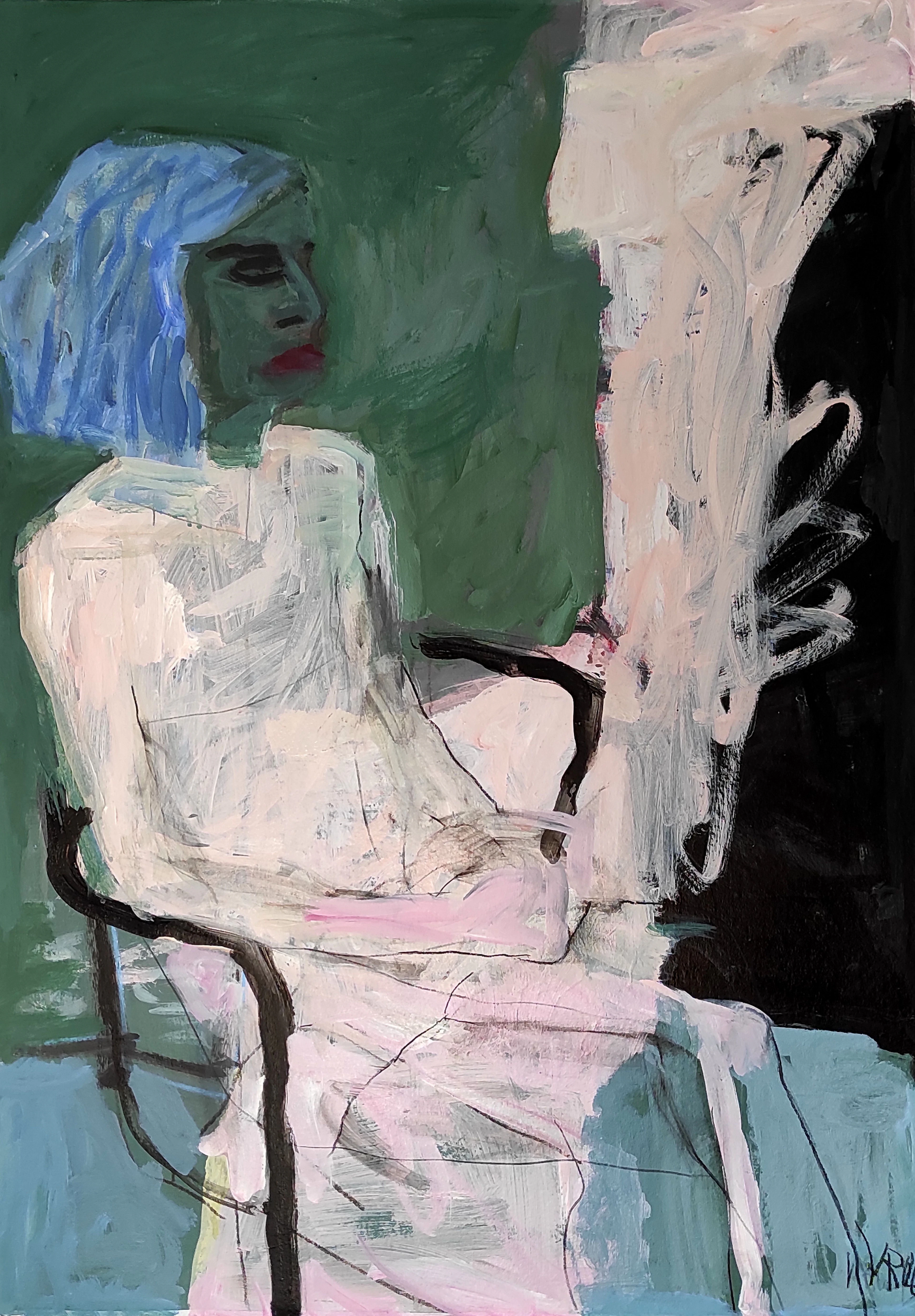 Woman with blue hair - Barbara Kroll