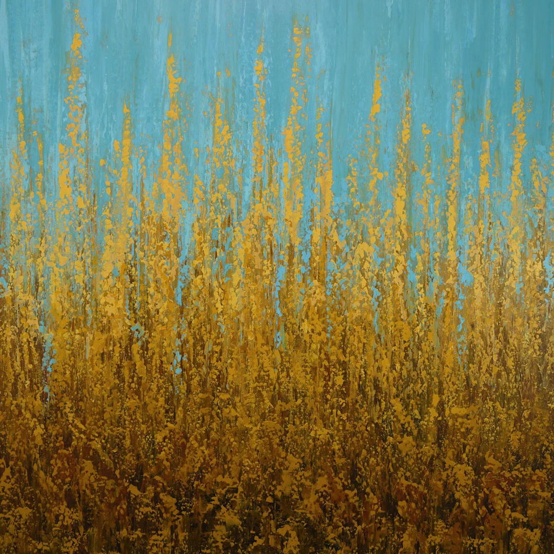 Golden Glow - Textured Abstract Field - Suzanne Vaughan
