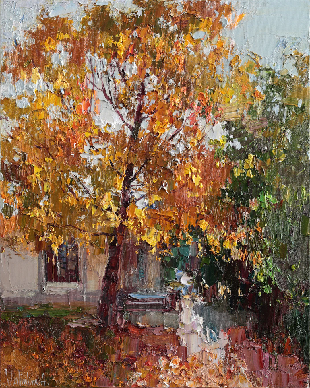 Autumn tree painting - Anastasiia Valiulina