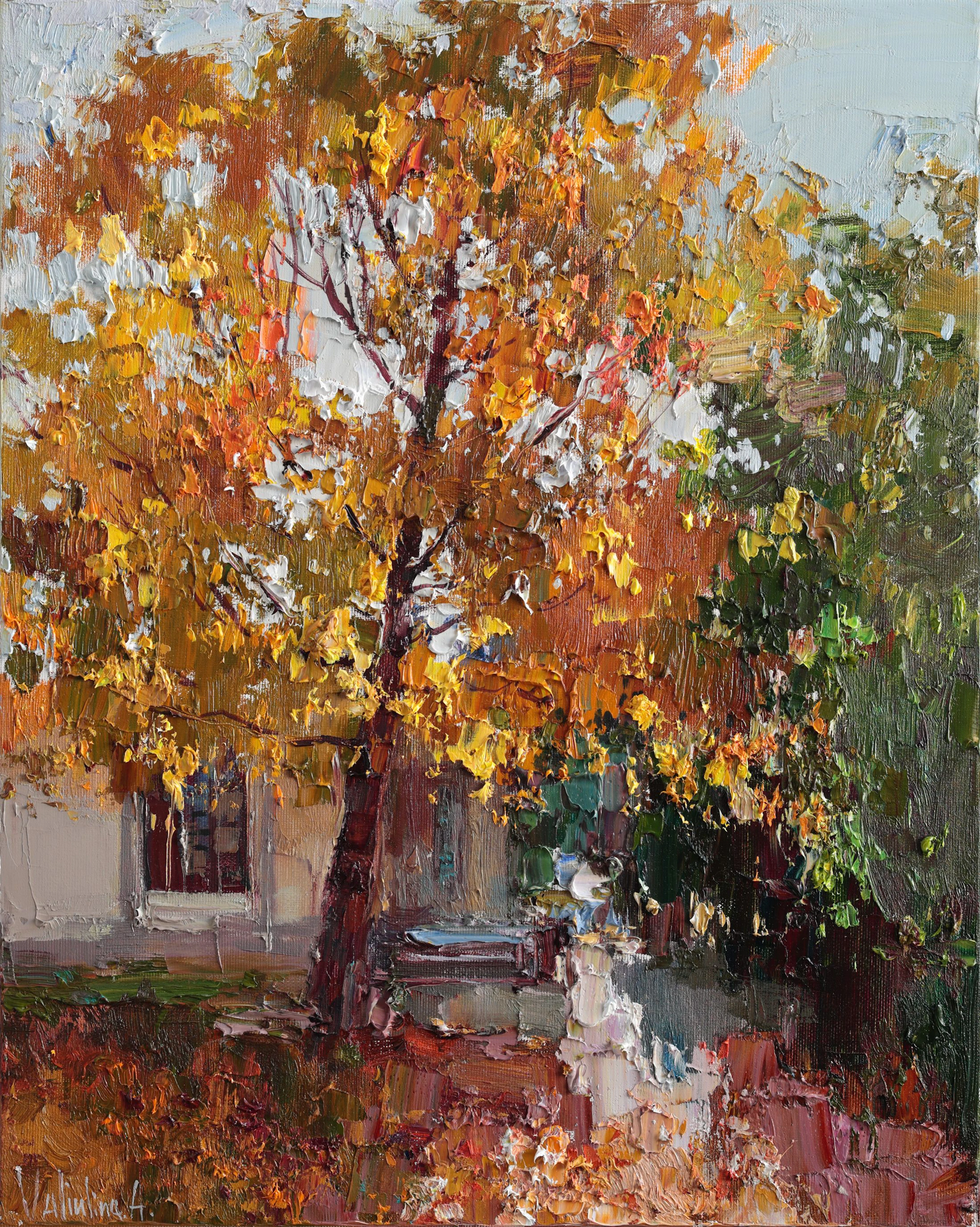 Autumn tree painting - Anastasiia Valiulina