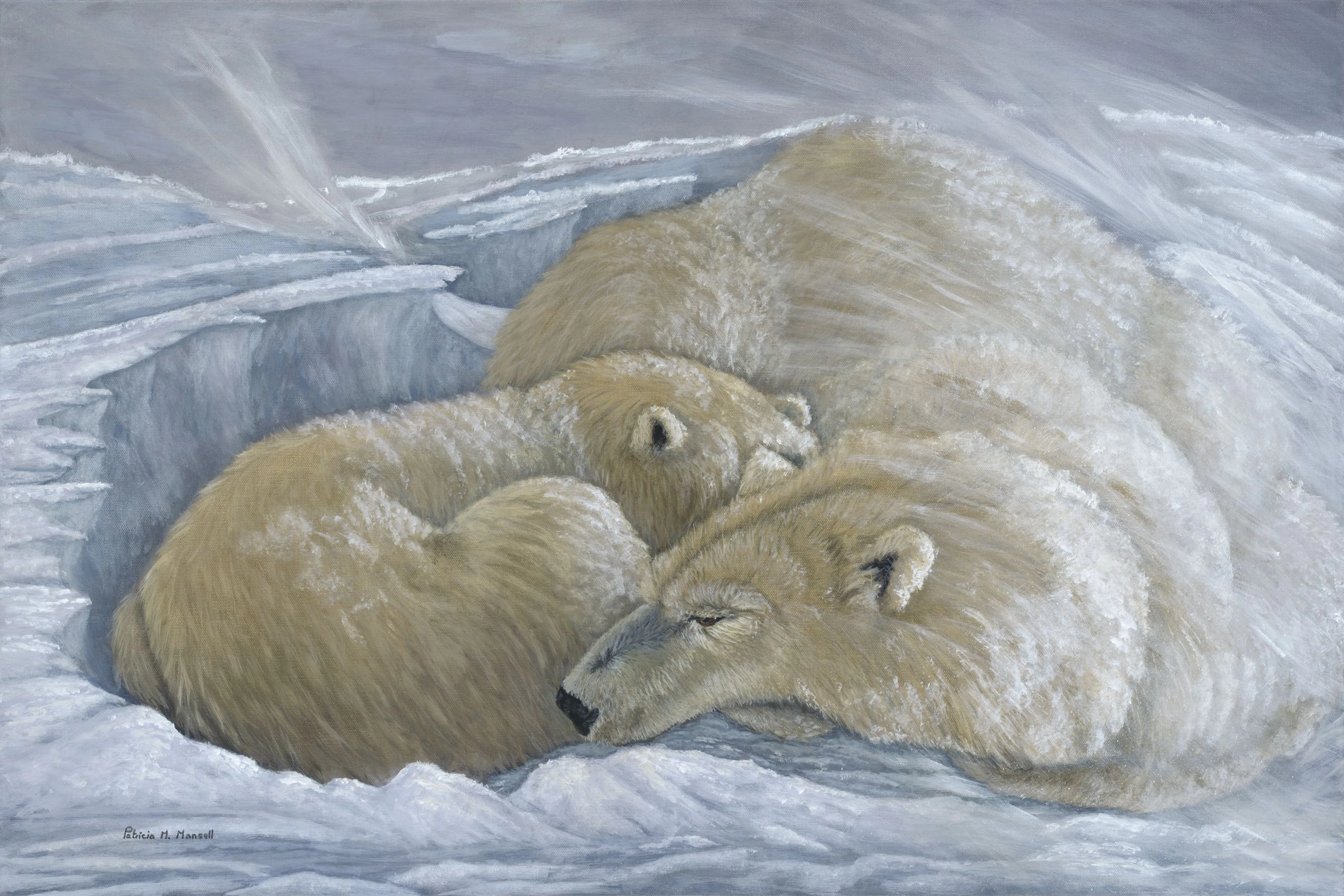 WINDSWEPT (Polar Bears) - Patricia Mansell