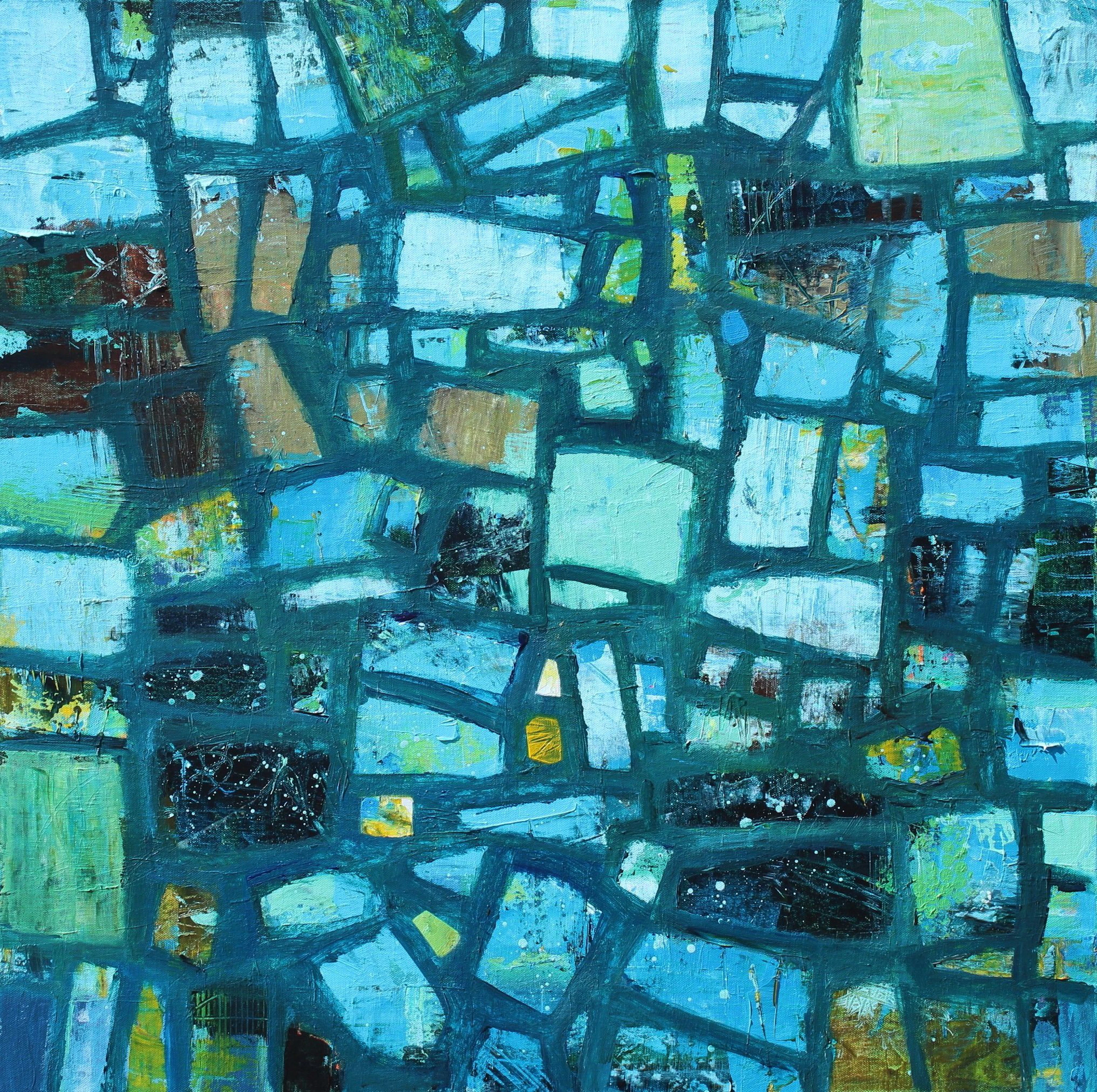 Abstract in Midnight Blue - Sage Mountain
