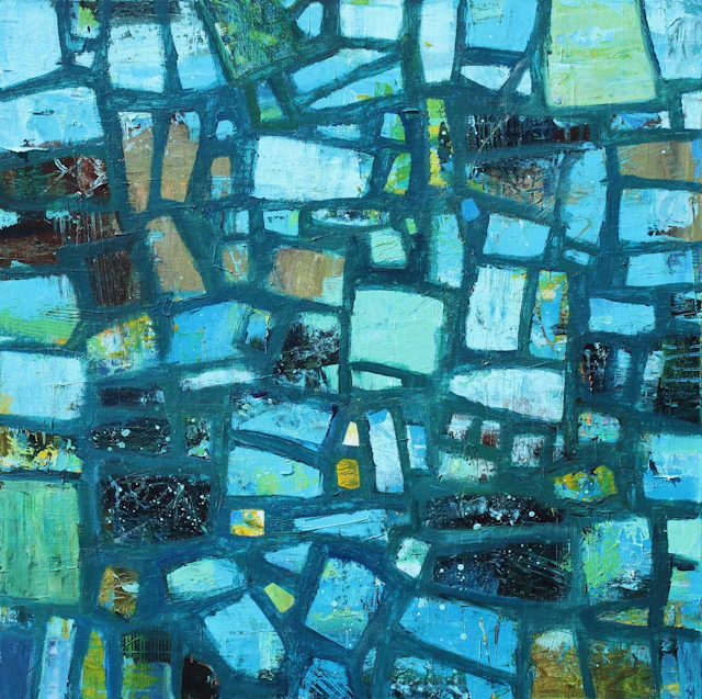 Abstract in Midnight Blue - Sage Mountain
