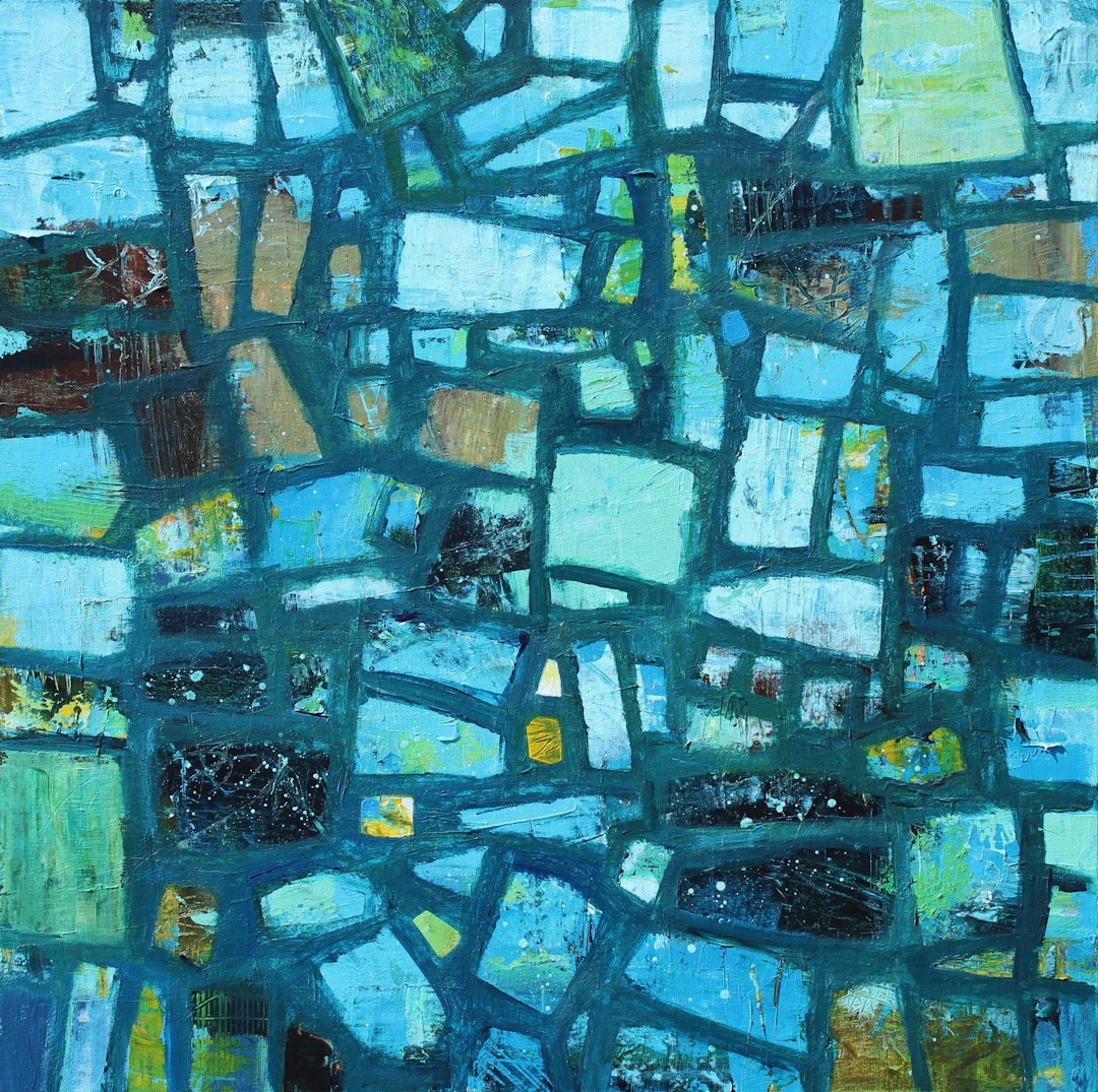 Abstract in Midnight Blue - Sage Mountain