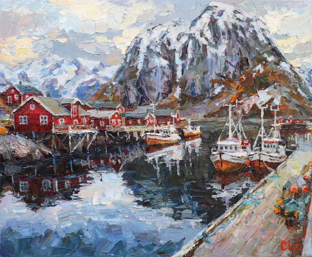 ""Fishing pier"" - Evgeny Chernyakovsky