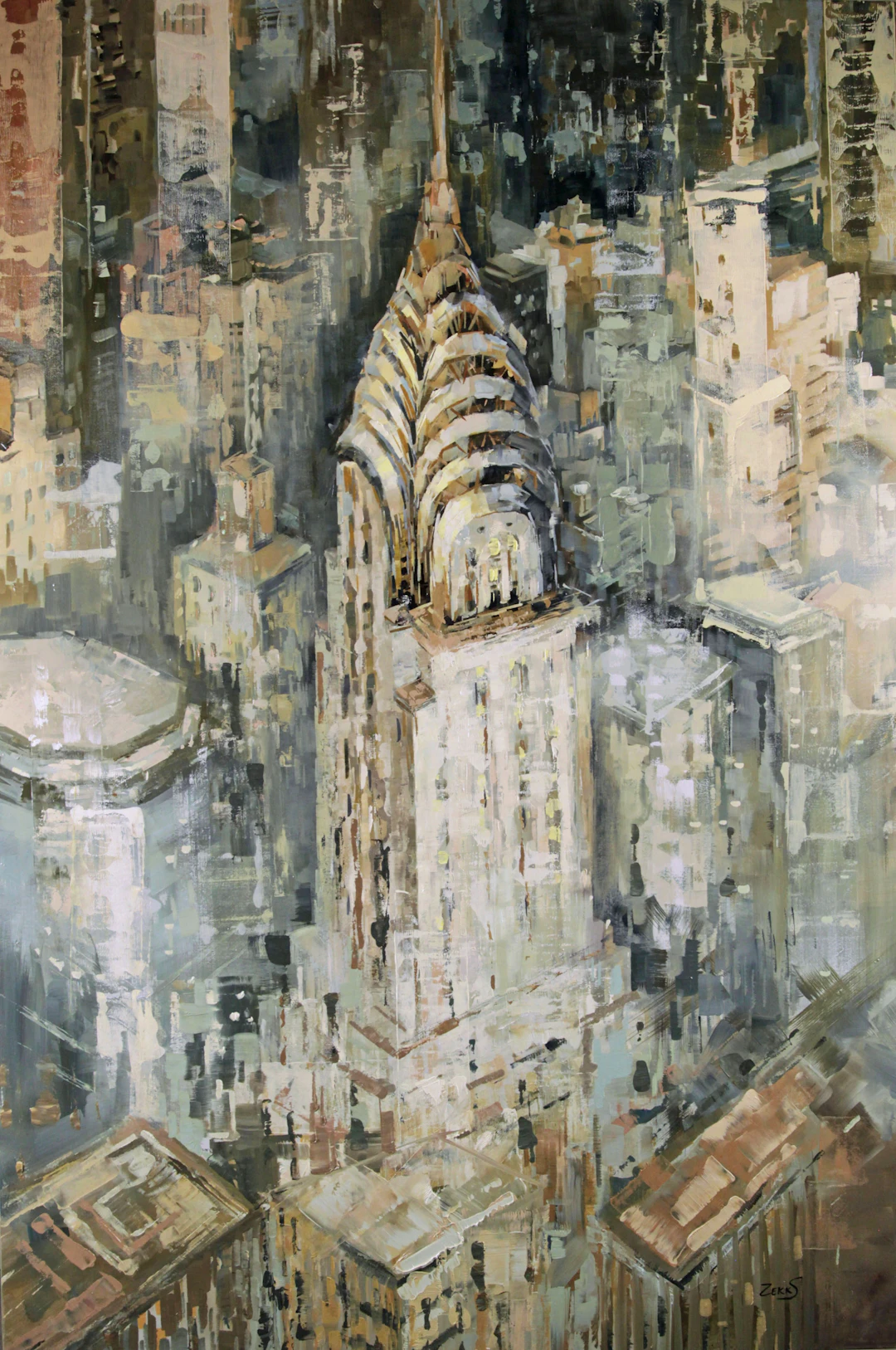 Cityscape Oil Painting - High Above - Sandra Zekk