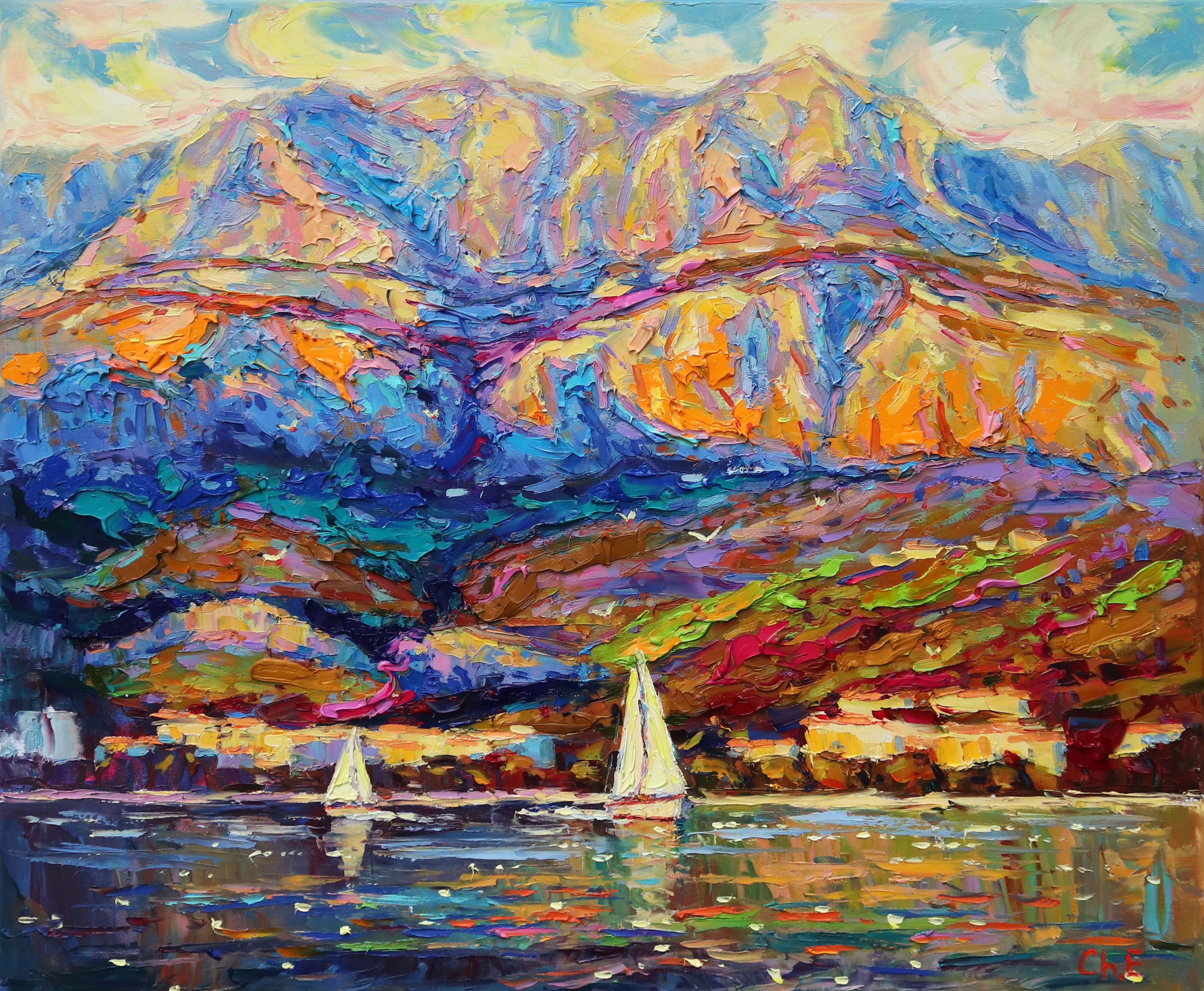 ""Evening mountains"" - Evgeny Chernyakovsky