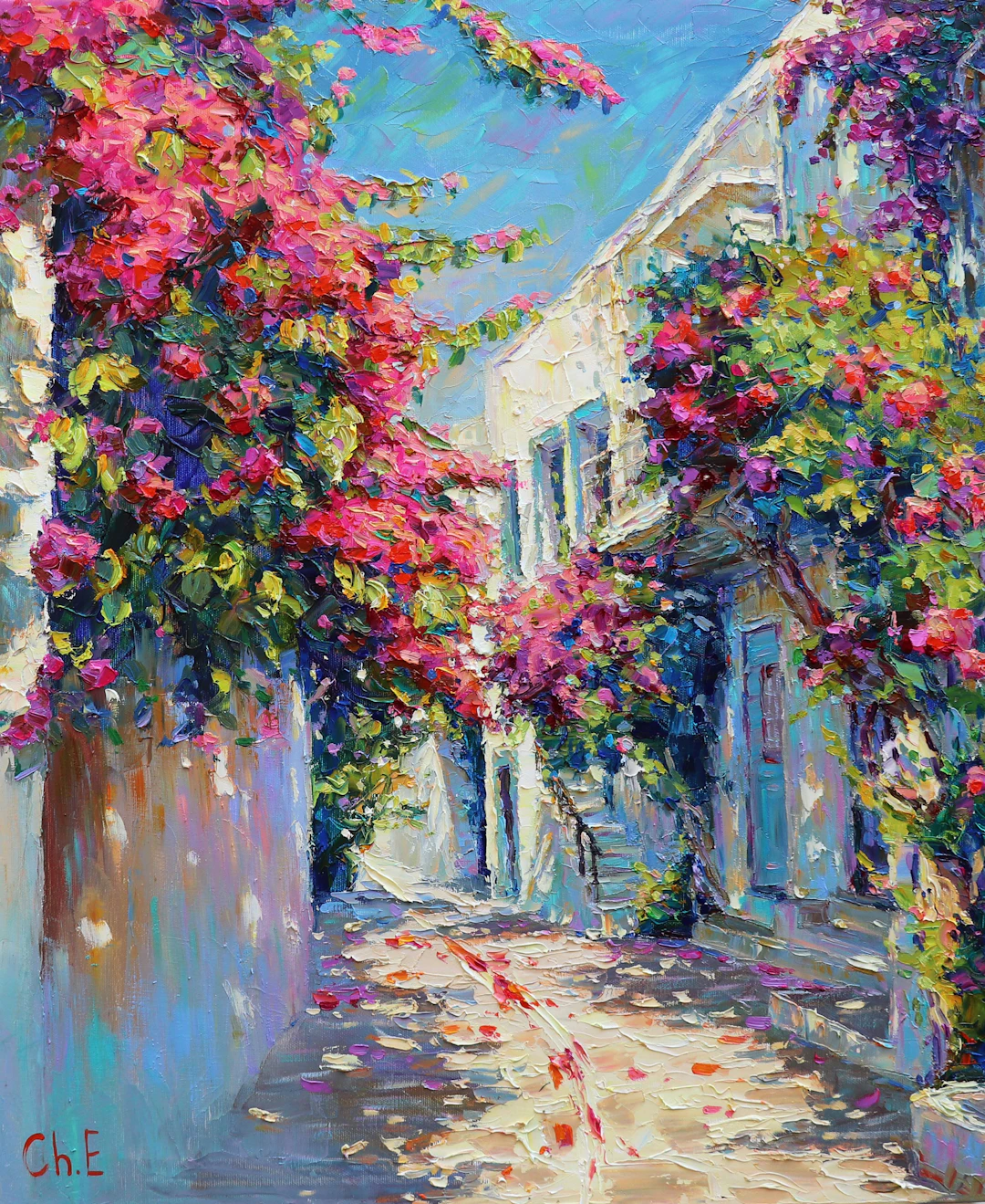 ""Courtyard in Flowers"" - Evgeny Chernyakovsky