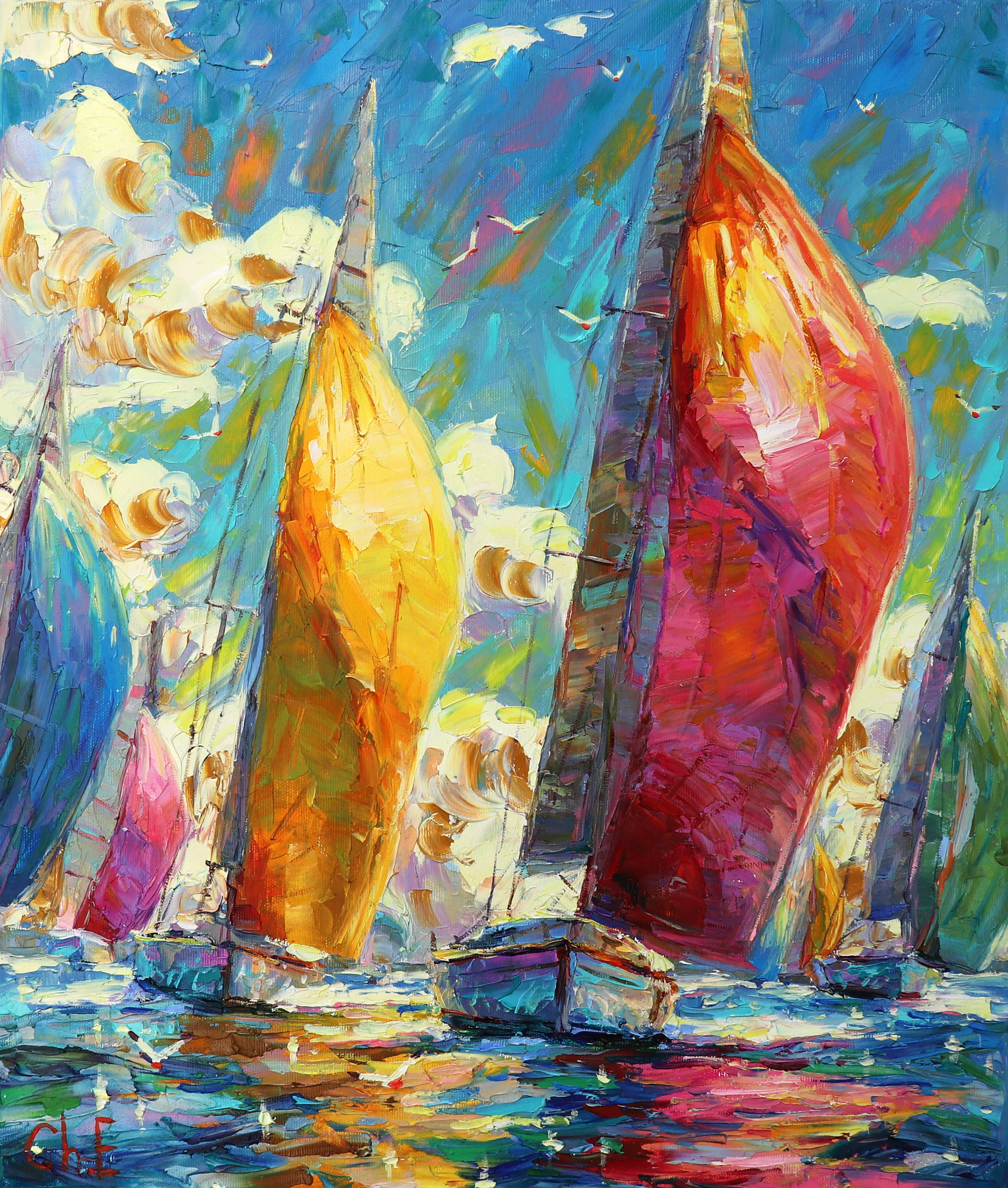 ""Sailboats"" - Evgeny Chernyakovsky
