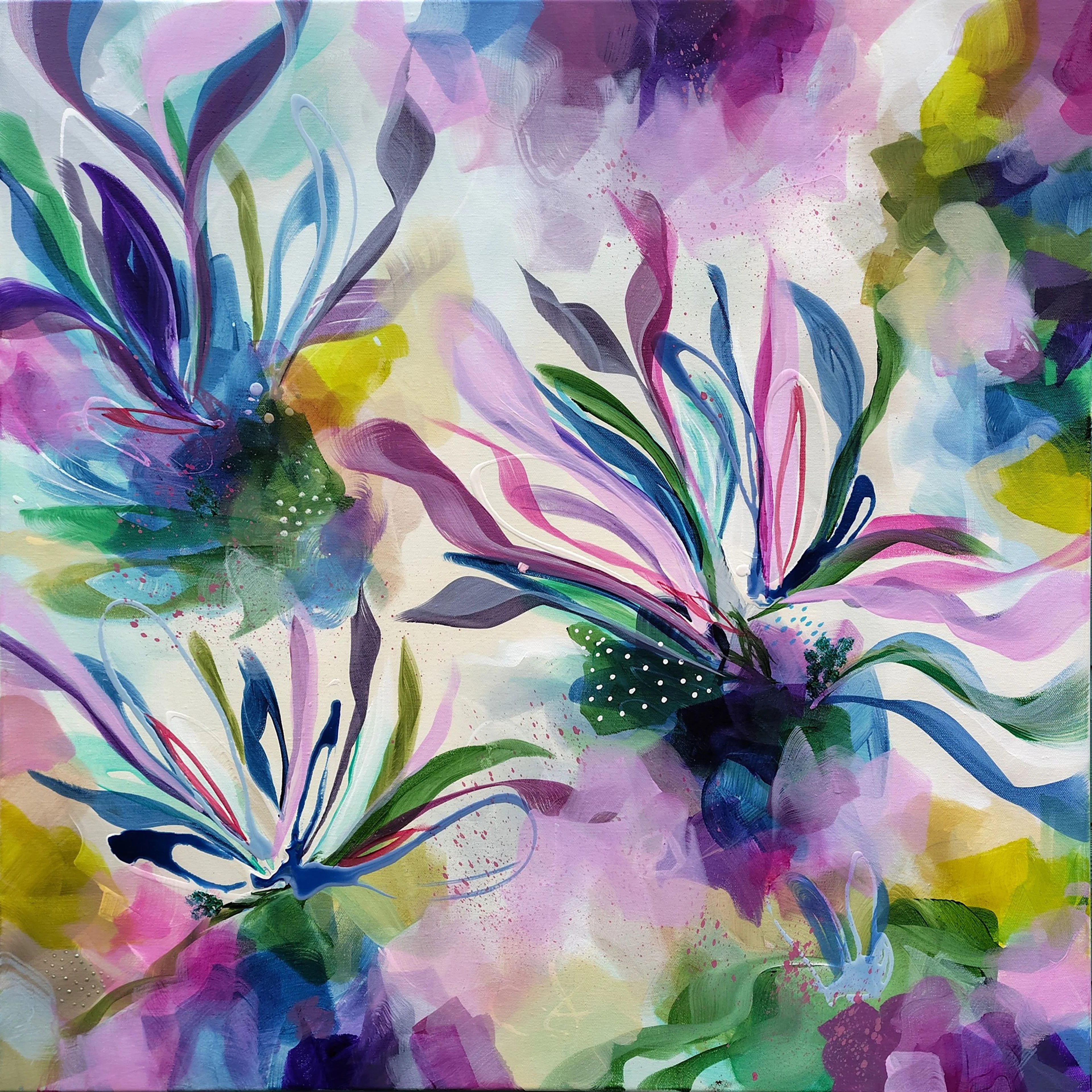 Flowers in Bloom 76.2 x 76.2 cm - Susan Wooler