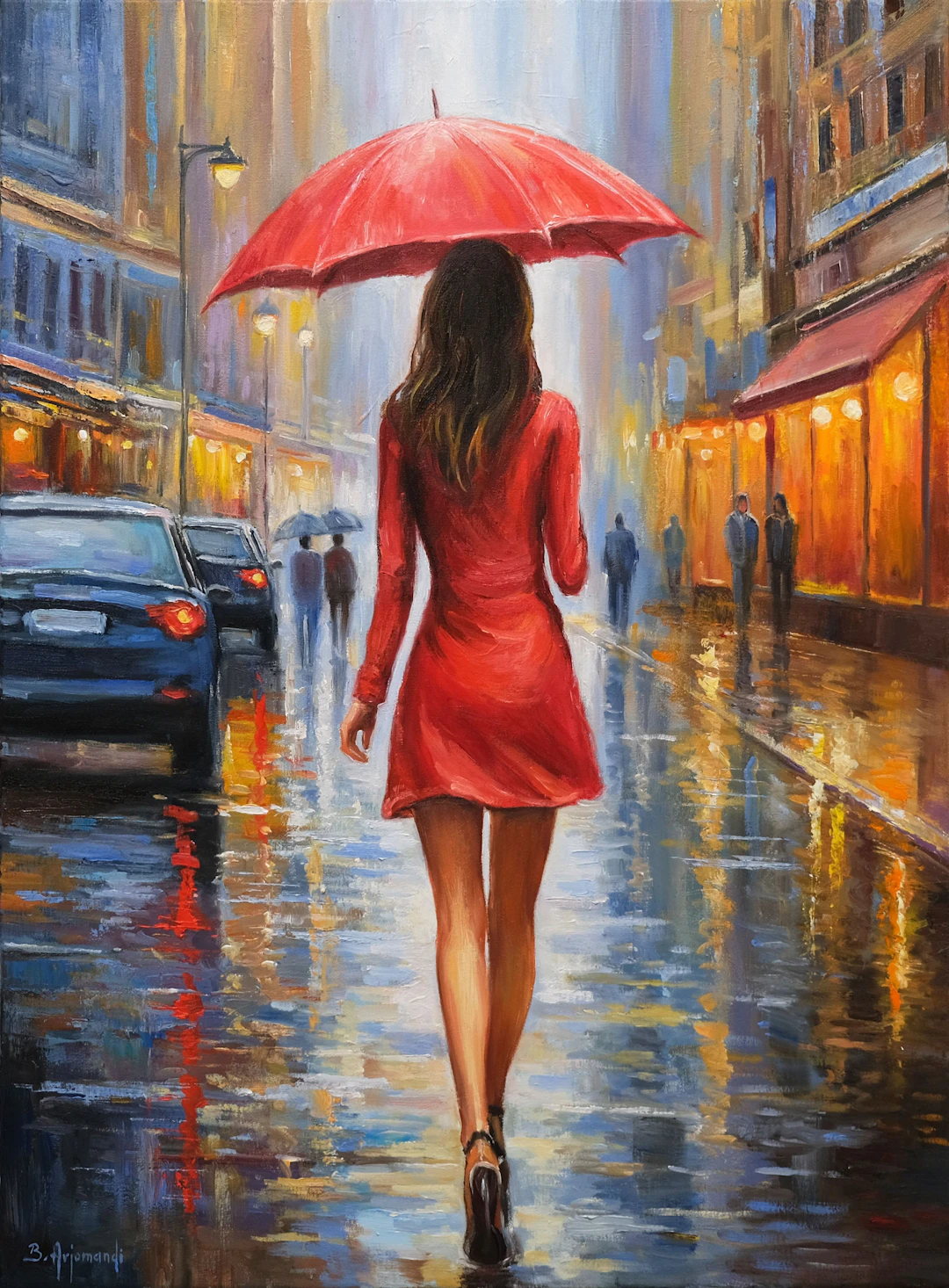Rainy Street Reflections - Behshad Arjomandi
