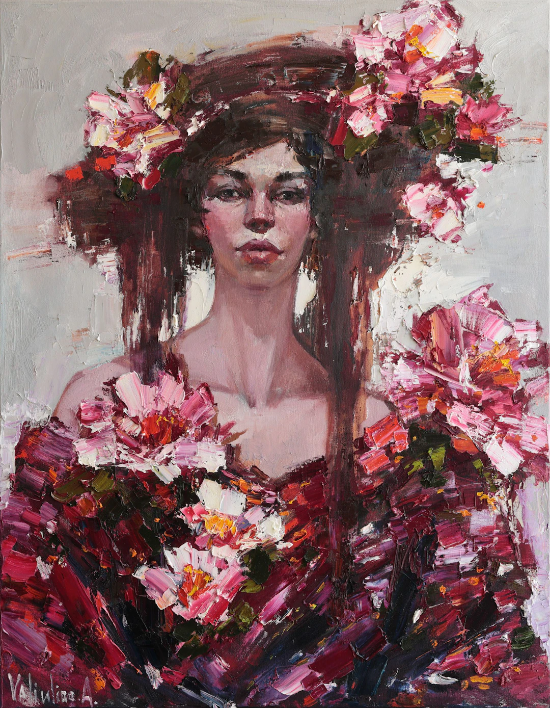 Girl and Flowers - Anastasiia Valiulina