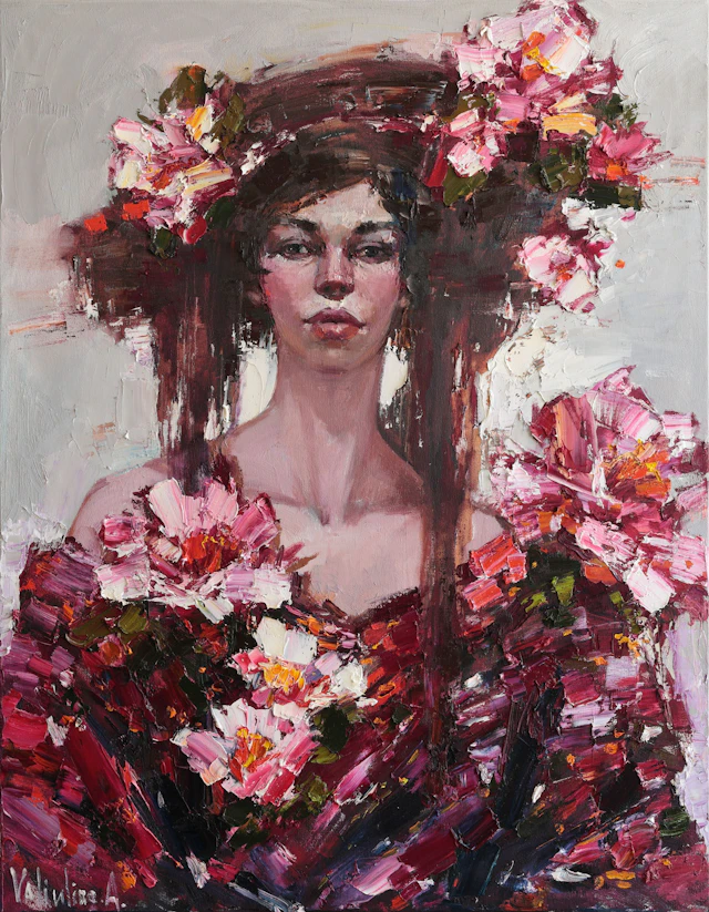 Girl and Flowers - Anastasiia Valiulina