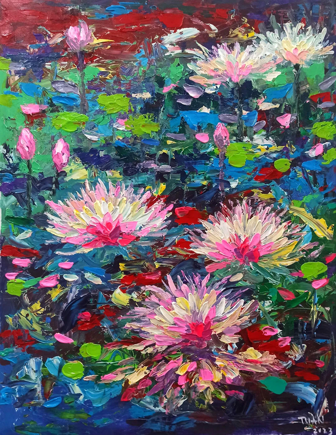 Morning_(Water lily Flower of purity 90x70cm) - LE ANH TUAN