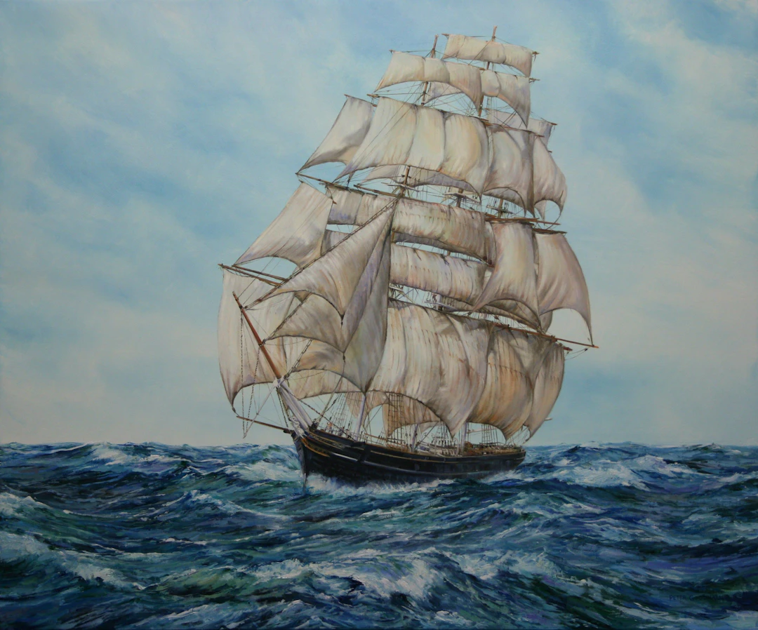 CLIPPER SHIP AT SEA - PETER GOODHALL