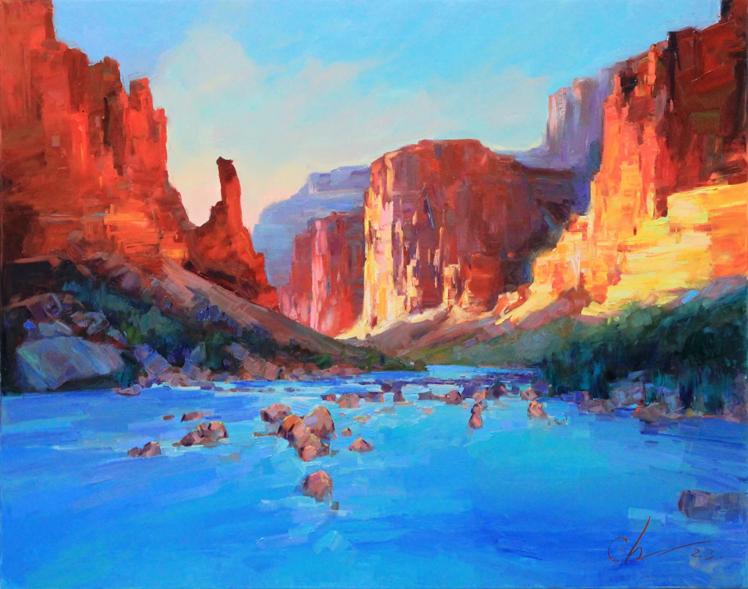 ""Arizona canyon"" original oil painting on canvas - Sergei Chernyakovsky