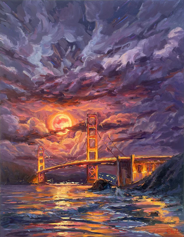 ""Moonlit Night"" - Evgeny Chernyakovsky