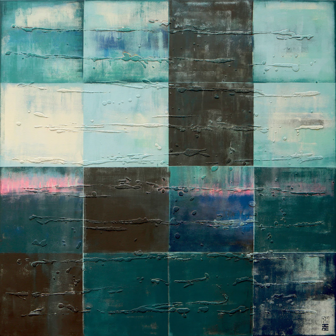 Tiles blue & black XL - Ronald Hunter