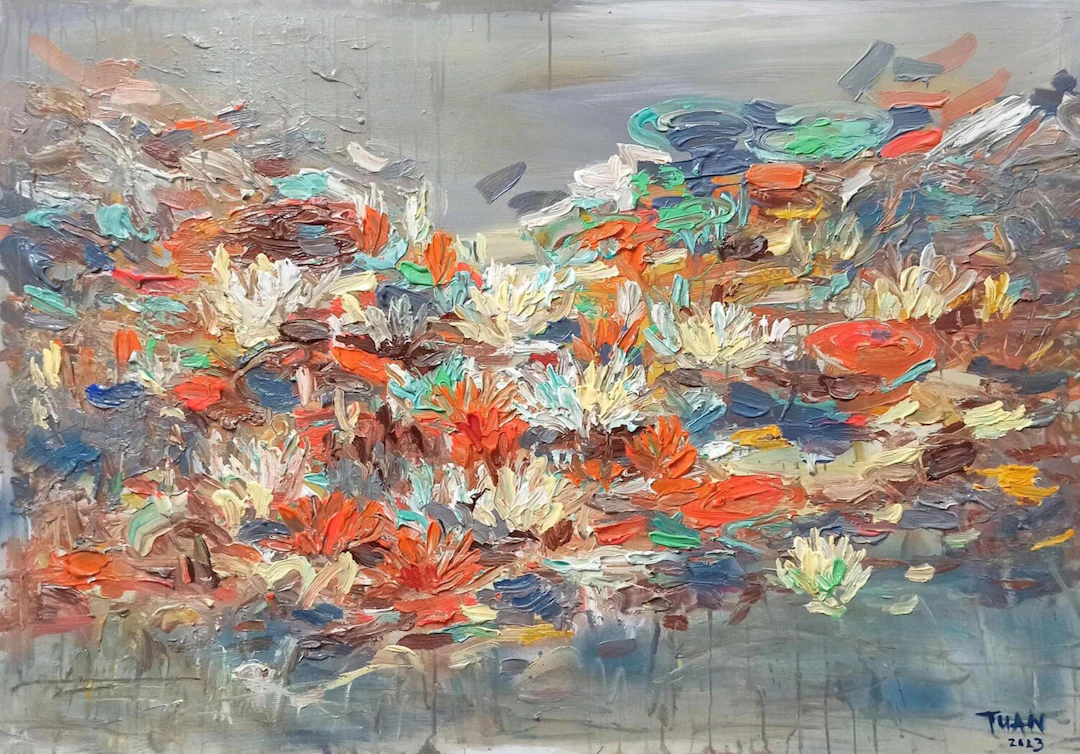 Lovers pond ( 80x120cm ) 2023 - LE ANH TUAN
