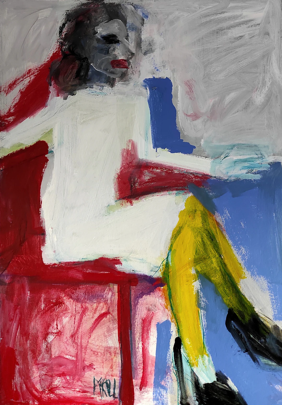 Woman in a Red Chair - Barbara Kroll