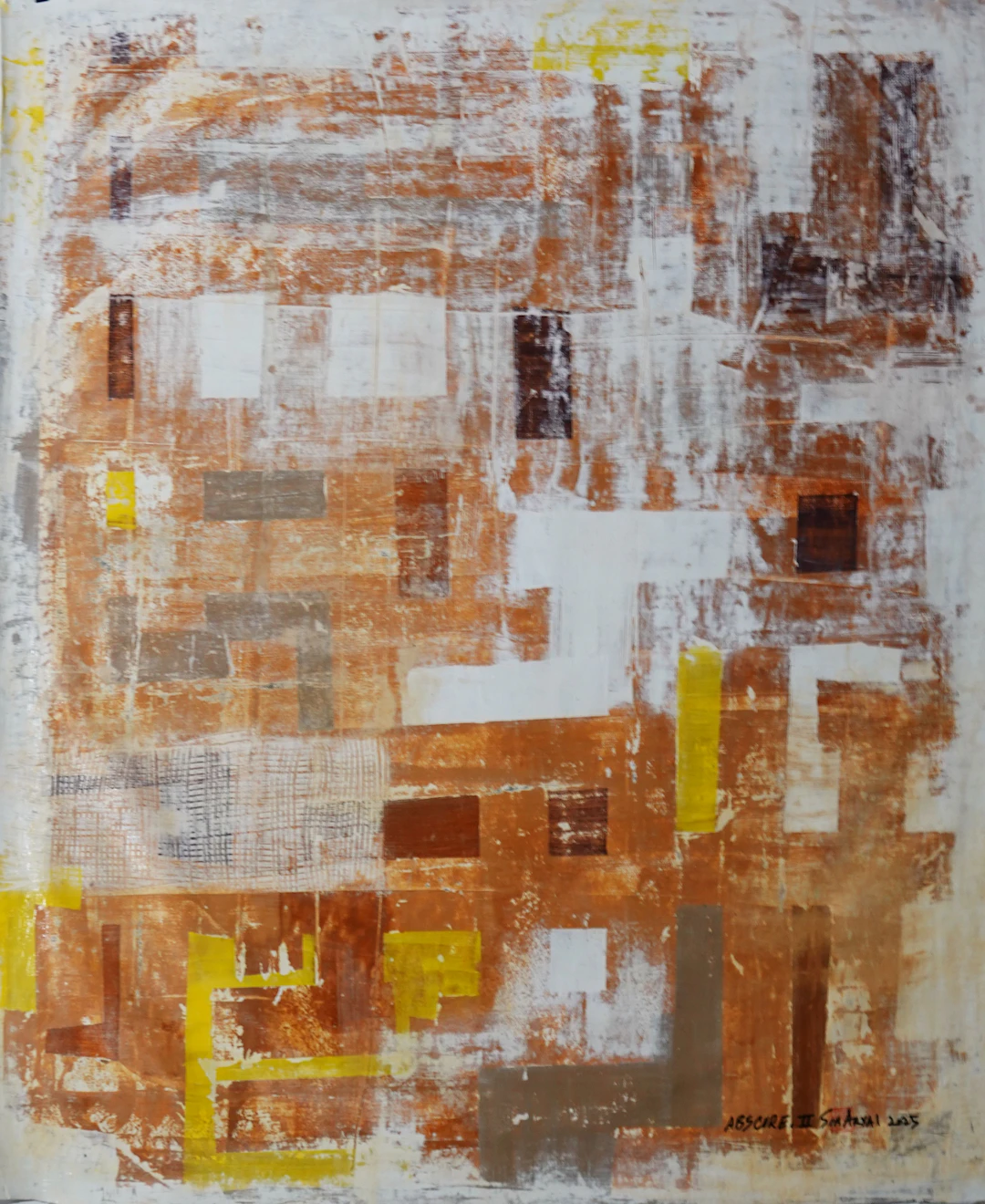 ABSCURE. II Shades of brown and yellow painting - Sia aryai