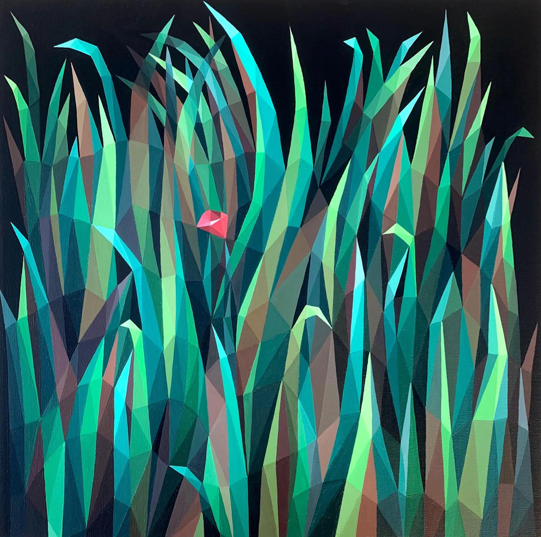 SMALL POPPY IN LARGE GRASS - Maria Tuzhilkina