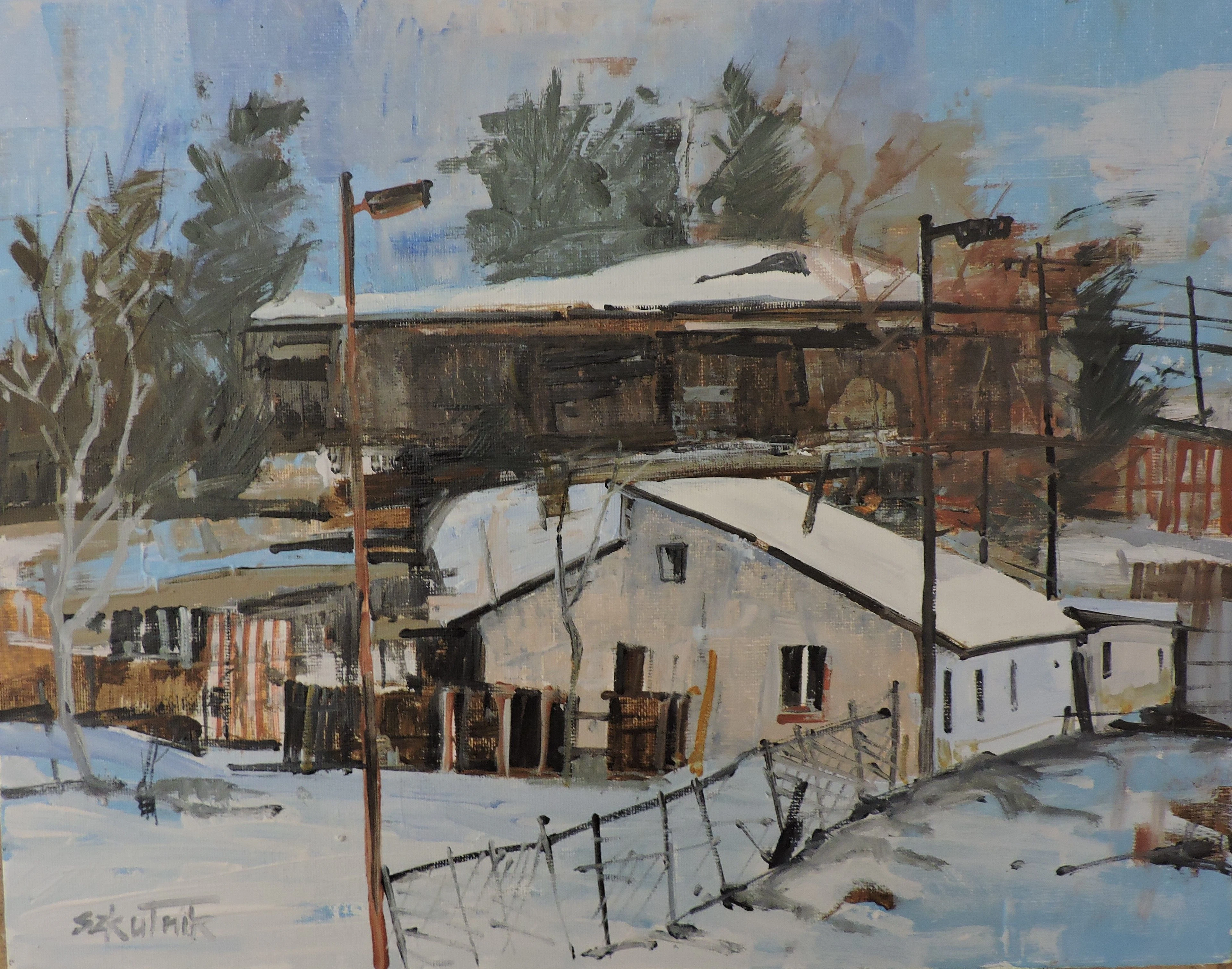 Building in Winter Landscape - Richard Szkutnik