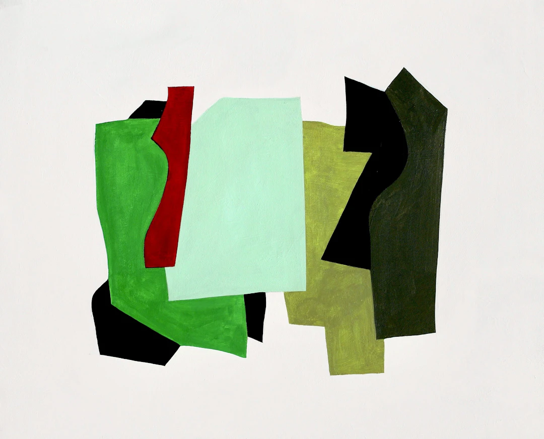 composition with magenta red - Naoko Paluszak