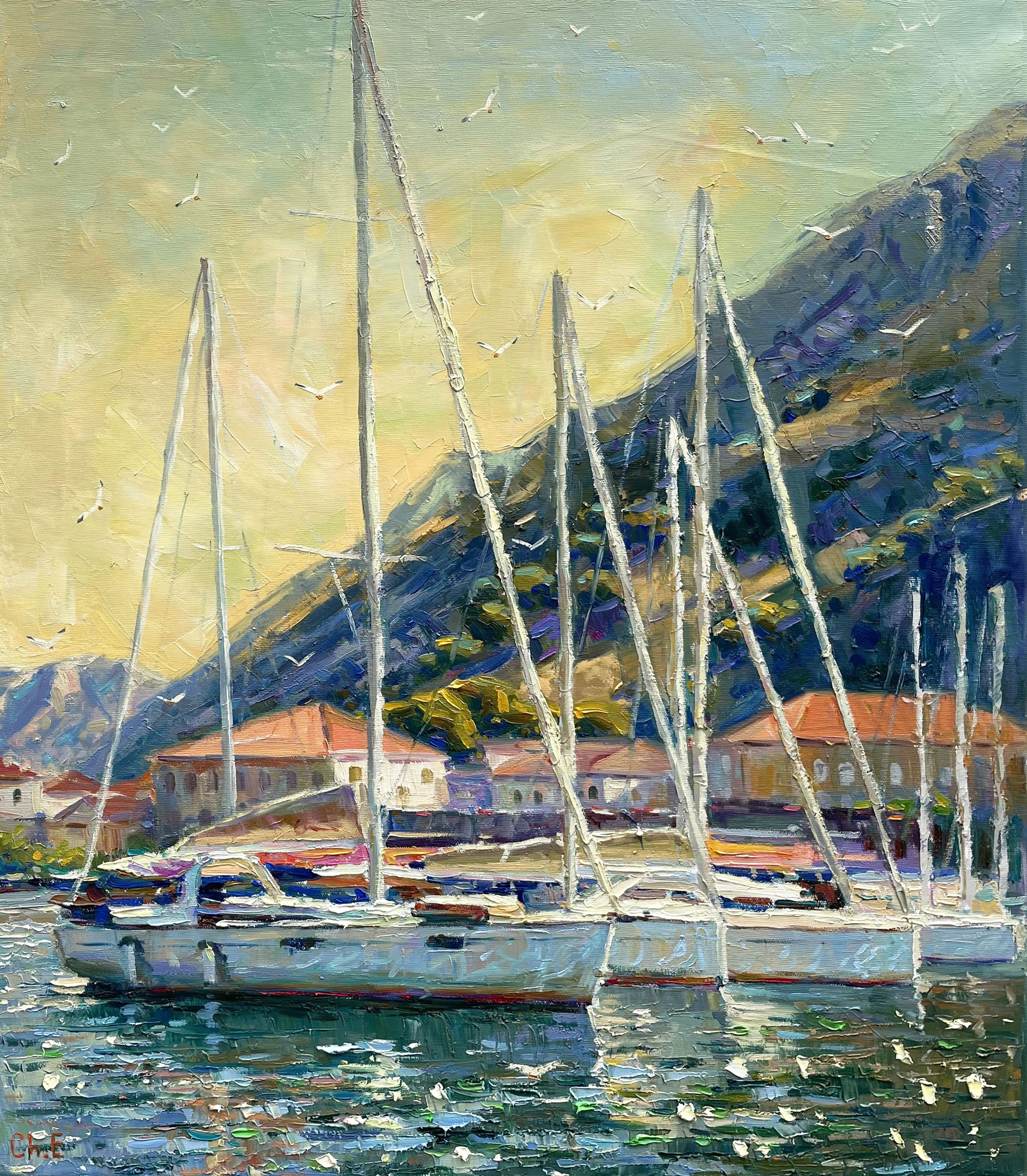 Yachts at the berth - Evgeny Chernyakovsky
