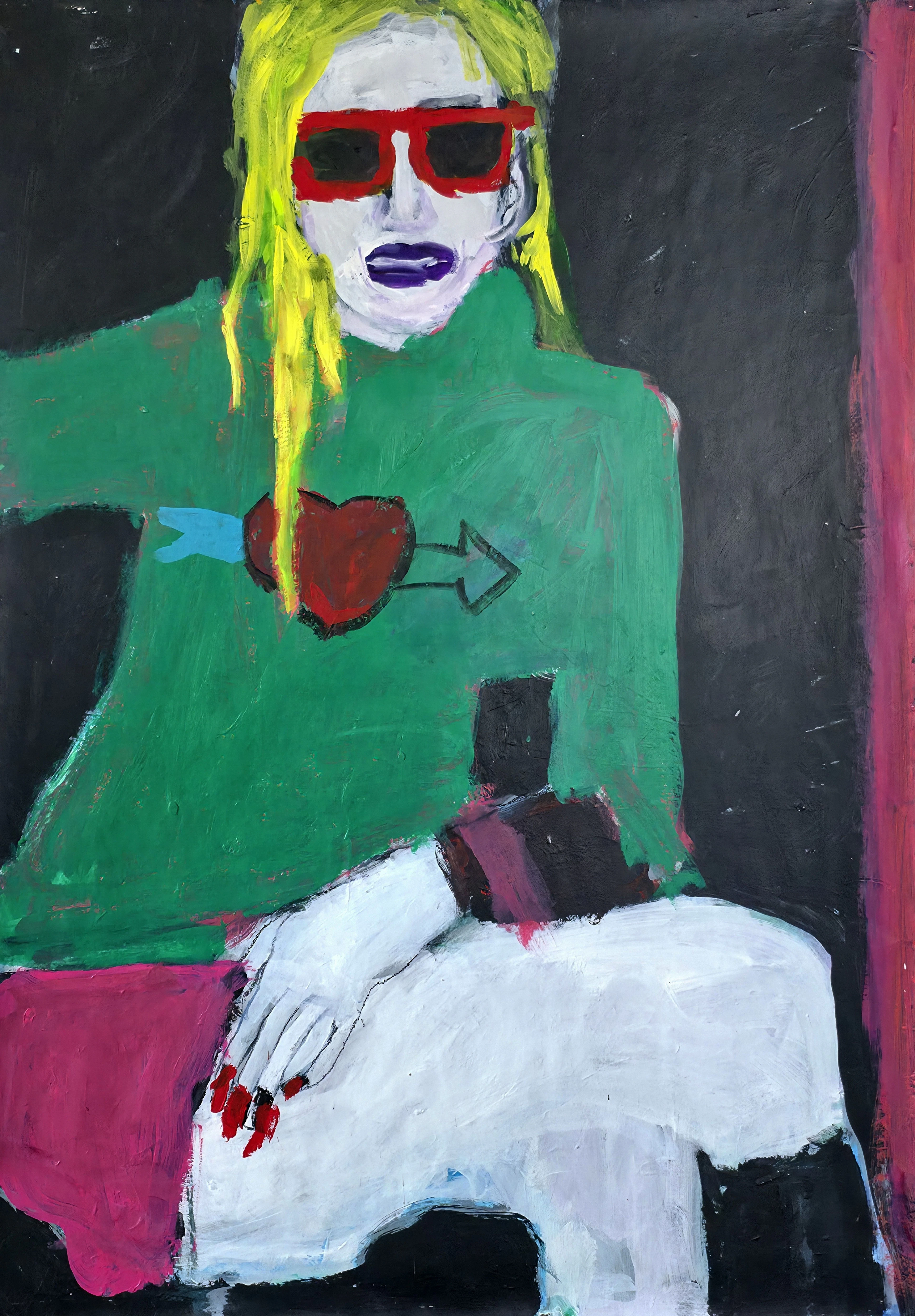Woman with red glasses - Barbara Kroll