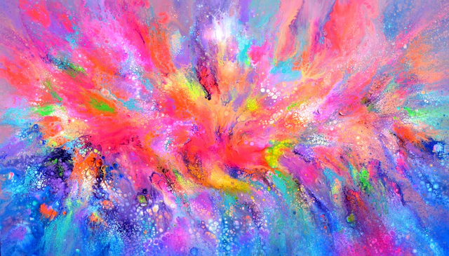 Flowing Energy 61 - Large Colorful Abstract - SOOS TIBERIU