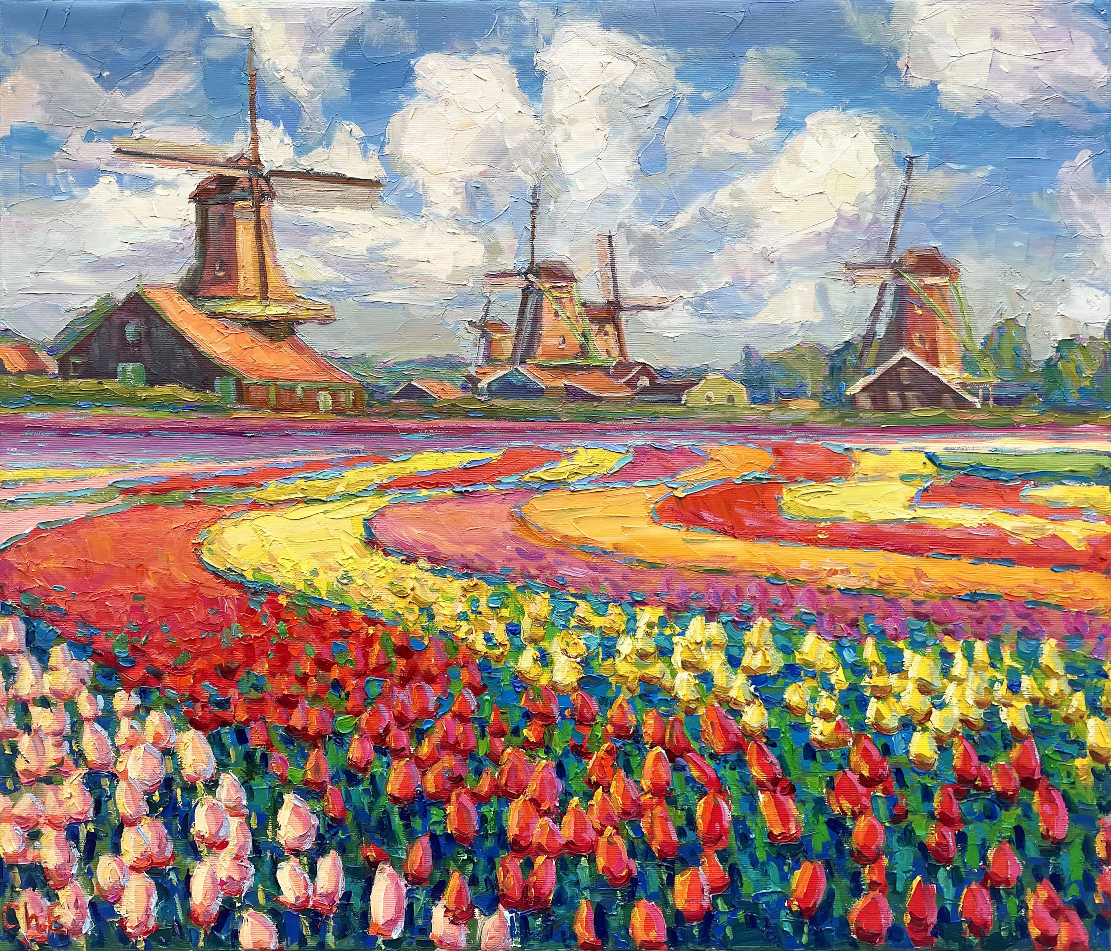 ""Field with tulips"" - Evgeny Chernyakovsky