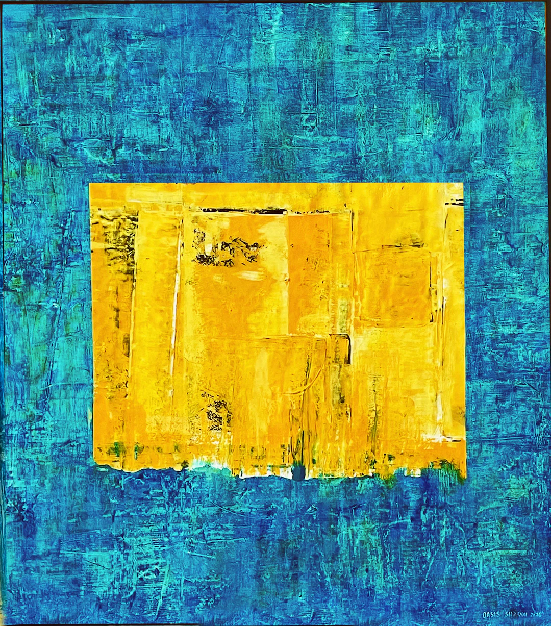 OASIS Abstract oversize yellow / blue painting - Sia aryai