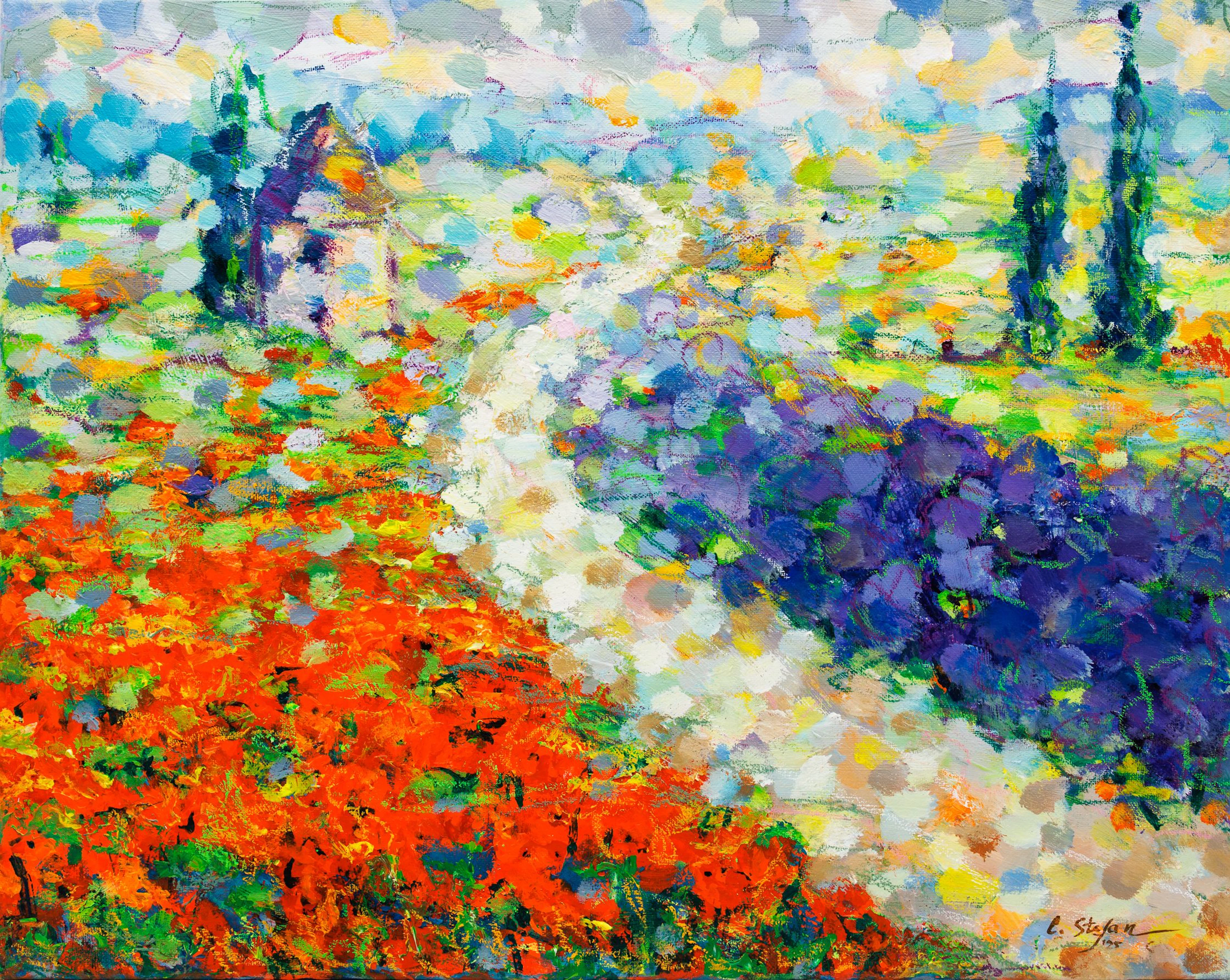 Provençal Mosaic: Poppies and Lavender - Cristina Stefan