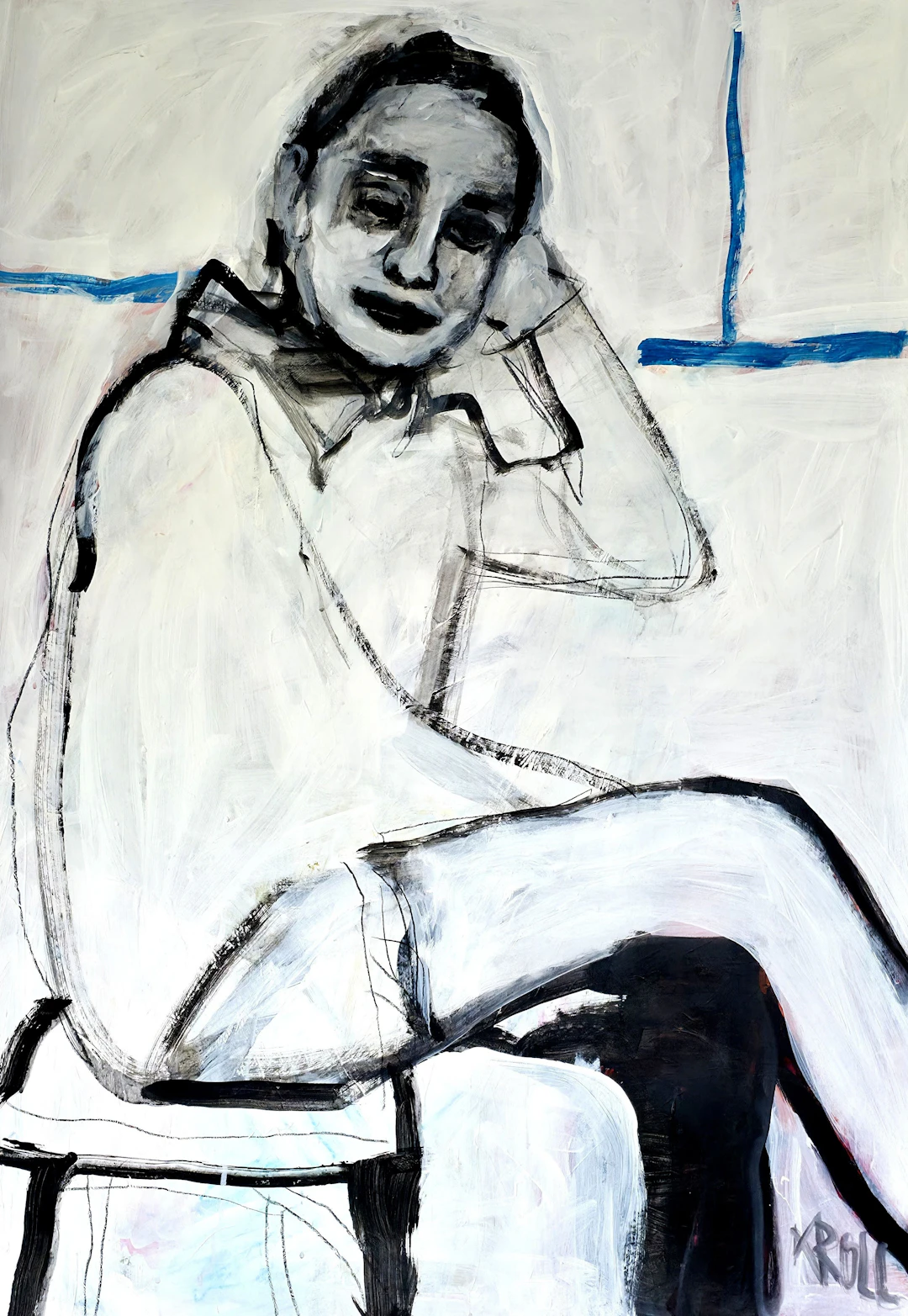 Girl on a stool - Barbara Kroll