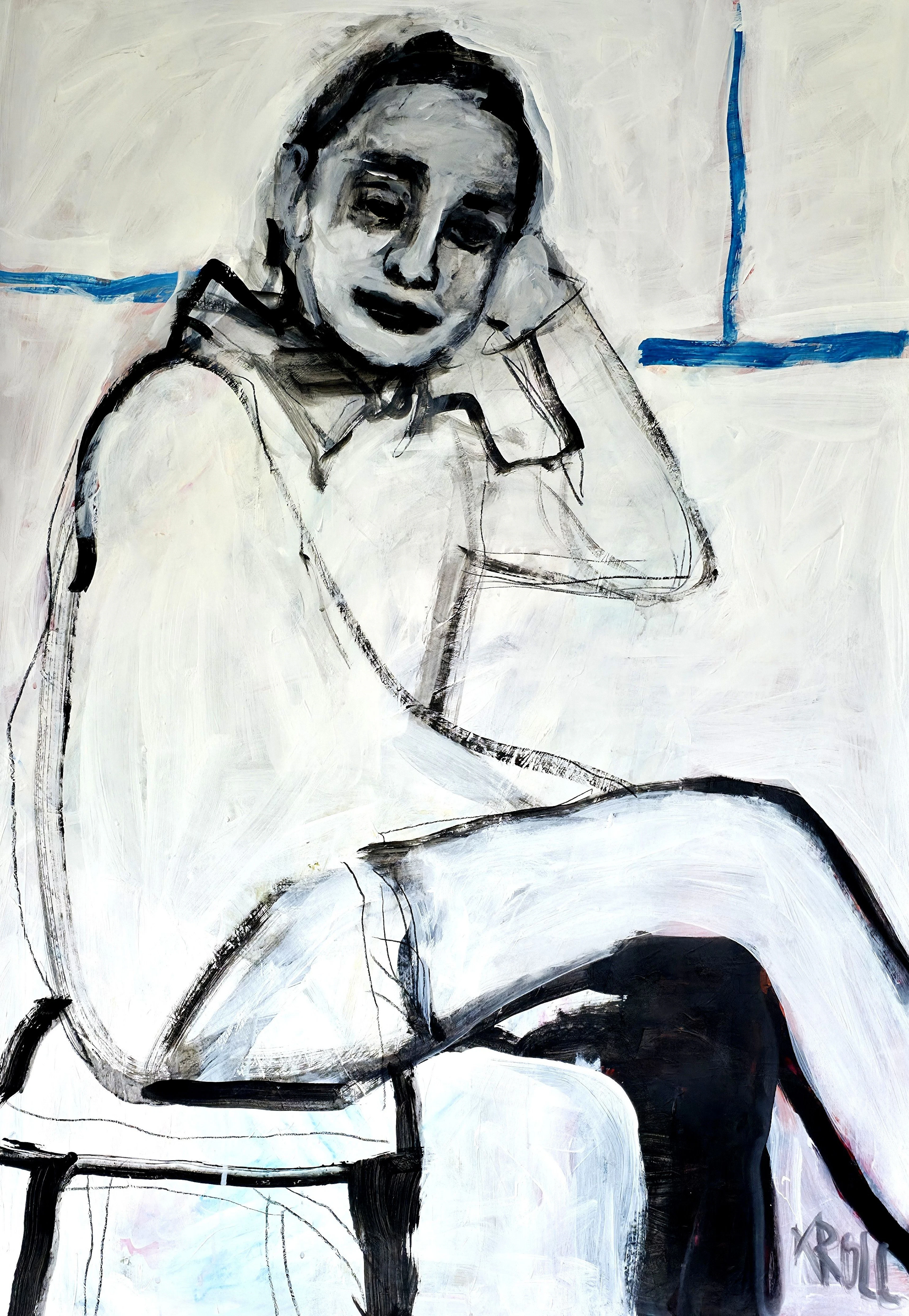 Girl on a stool - Barbara Kroll
